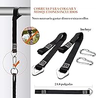 Vista 4 de PACEARTH - Platillo de 40 pulgadas, capacidad de peso de 660 lbs, 2 correas para colgar ajustables, cuerdas multihebra coloridas, seguro y duradero