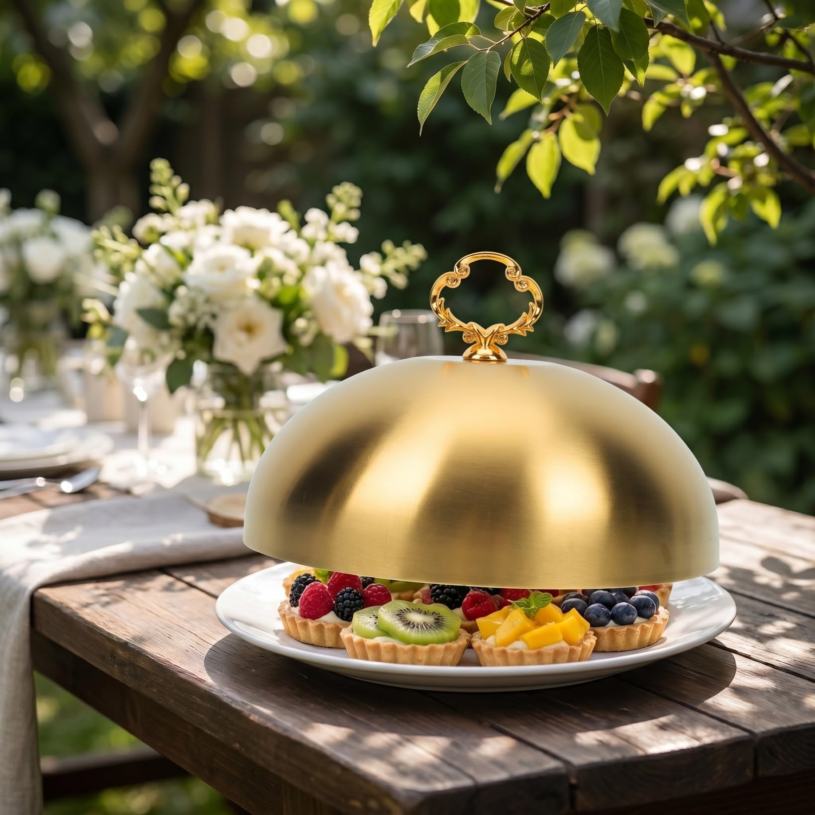 Cloche en acier inoxydable pour cuisson du fromage, steak, gâteau, beurre, dessert, badigeonnage, plaque de service, cloche pour hamburgers, sandwichs