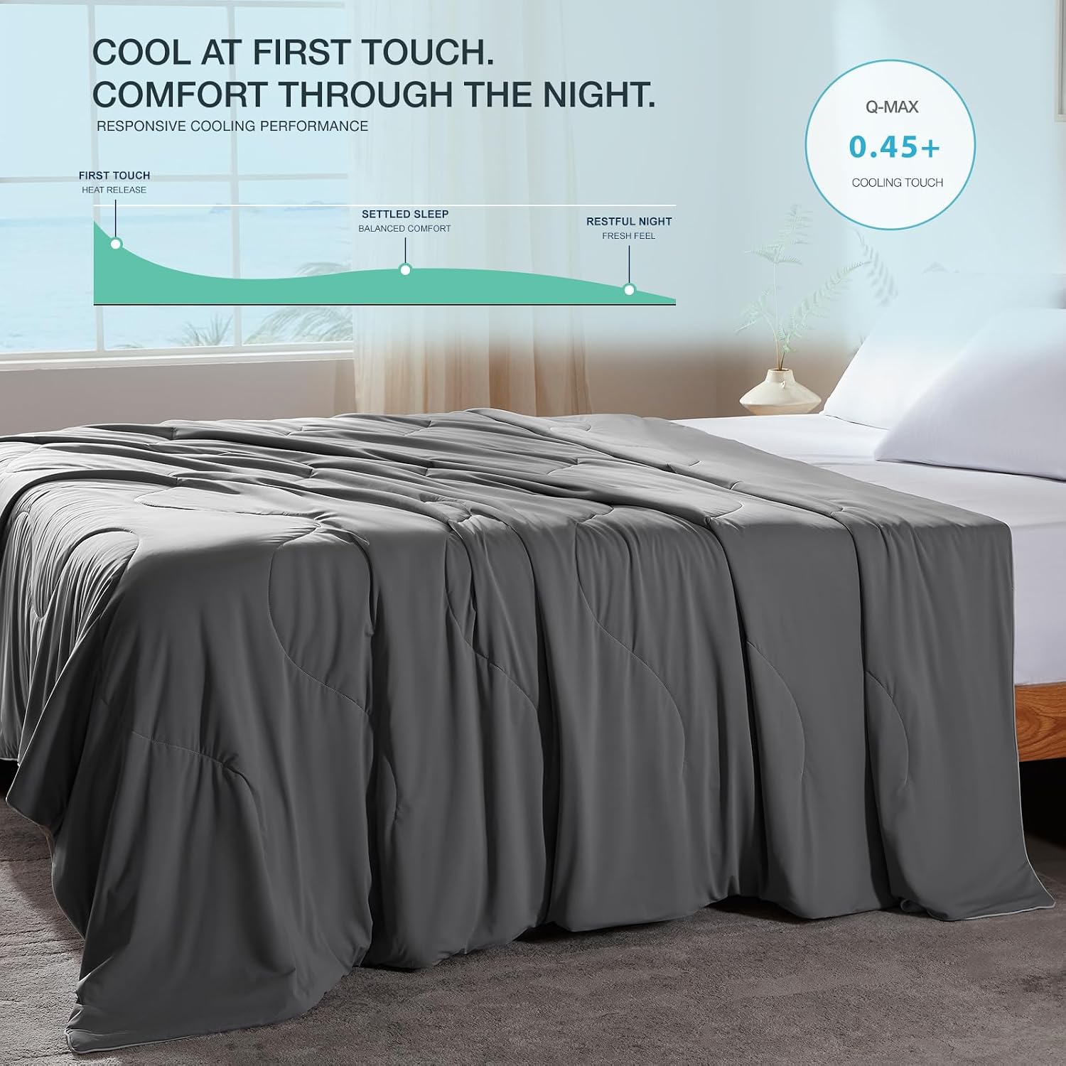 LEAONME® Cooling Comforter Oversized King Blanket for Hot Sleepers 96"x120"