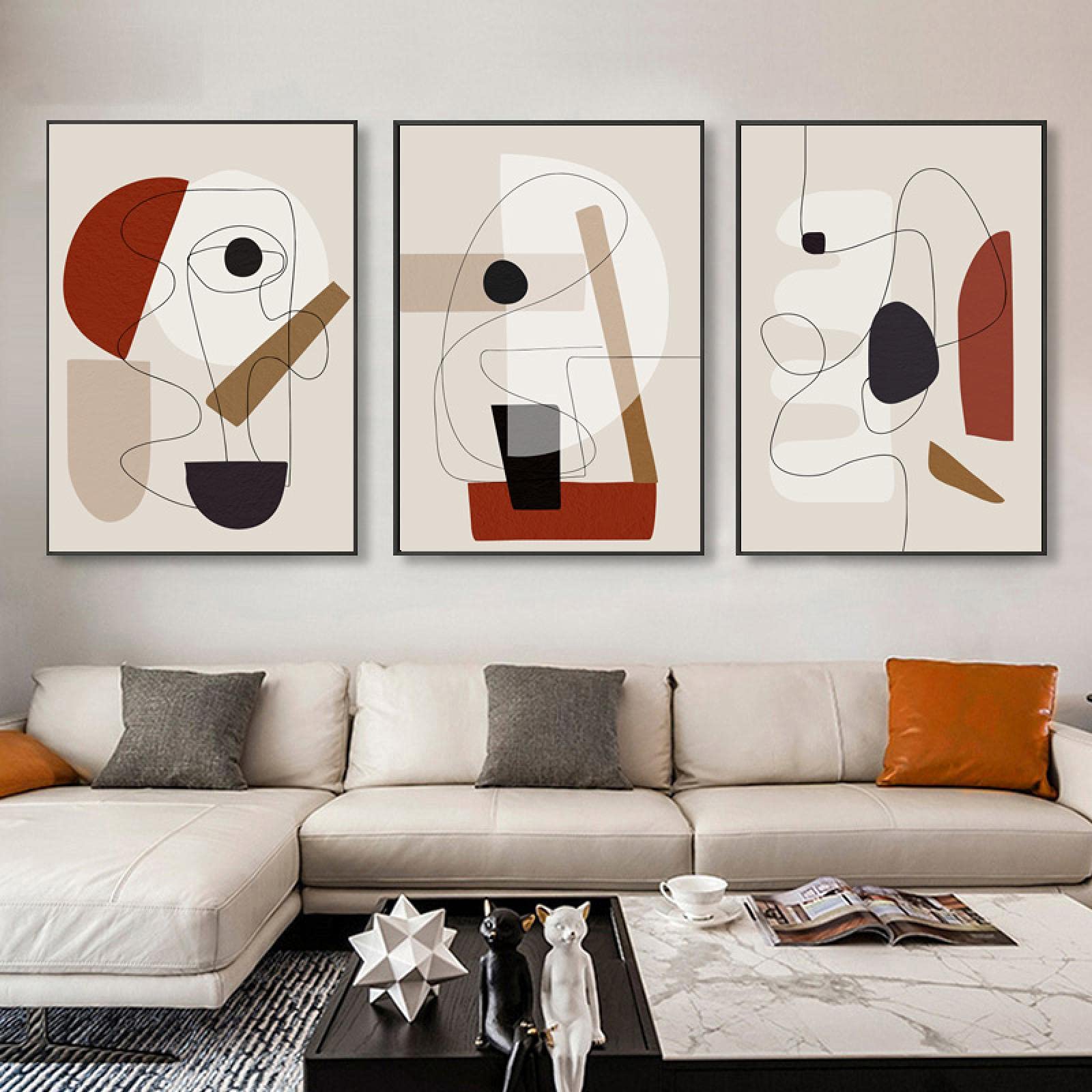 Toile Figure Géométrique Nordique 60x90cm Haute Définition Impression sur Toile