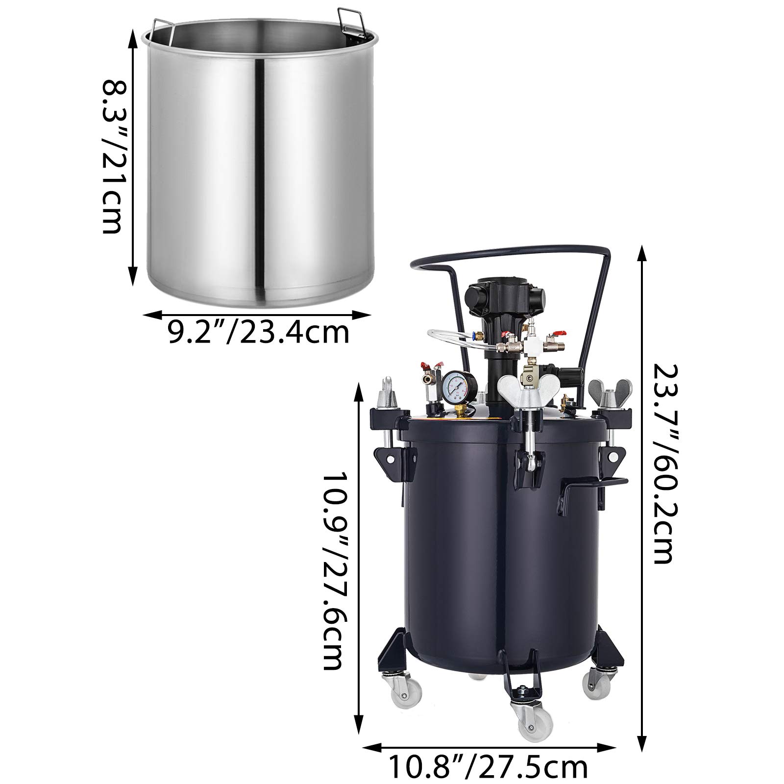 Buy VEVOR Pressure Pot 2.5Gal Pressure Pot Paint Sprayer 10L Automatic