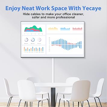 Yecaye Cord Hider, 113in One-Cord Cable Raceways, W0.59in H0.4in, White | TV Cord Covers for Wires on Wall, Easy Install Cable Management Kit for 2 Small Wires