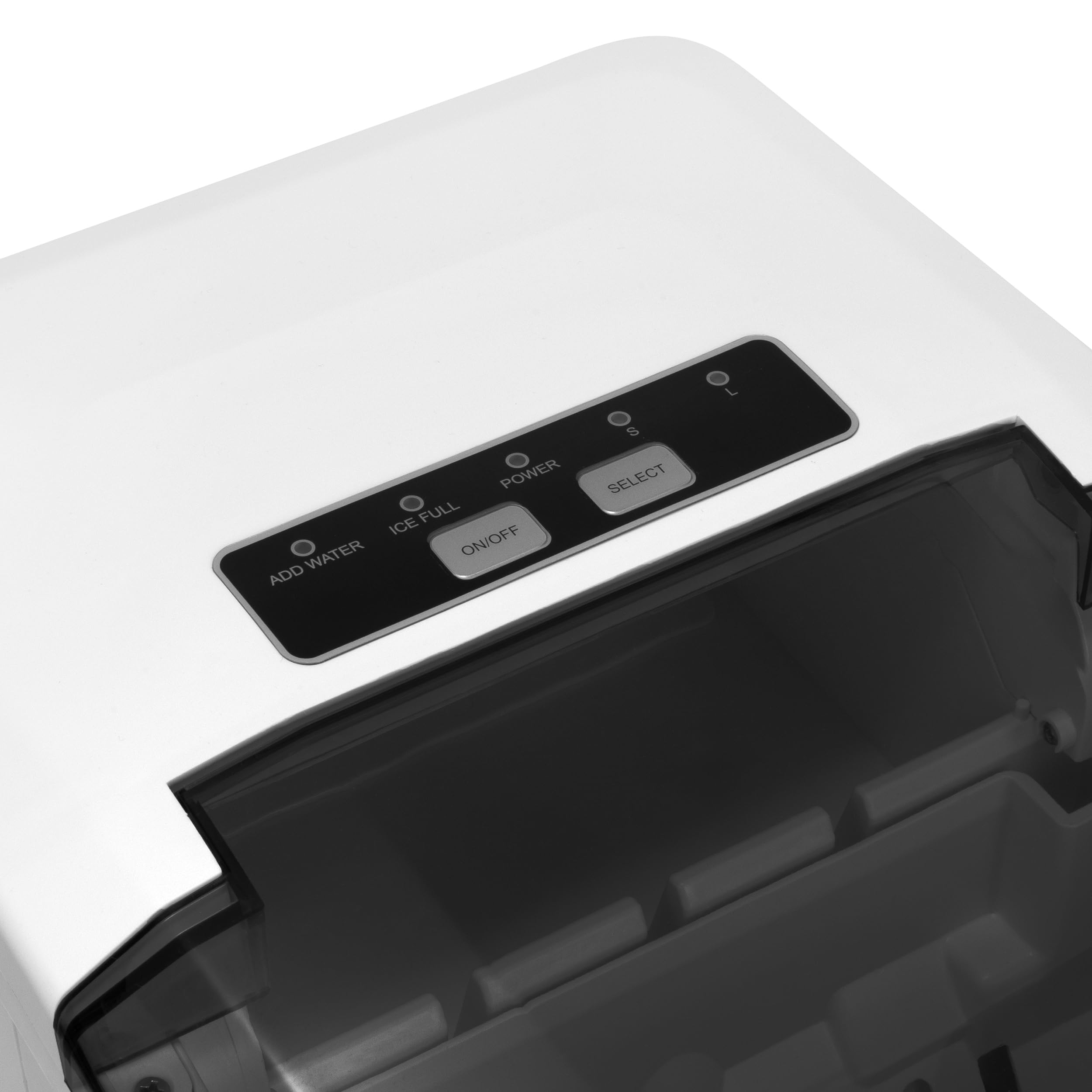 Maszyna do lodu biała 230V – kompaktowa kostkarka do lodu z funkcją samoczyszczenia, 12kg / 24h, cicha przenośna maszyna do kostek lodu z pojemnikiem na kostki i łopatką do lodu do domu,kuchni,baru