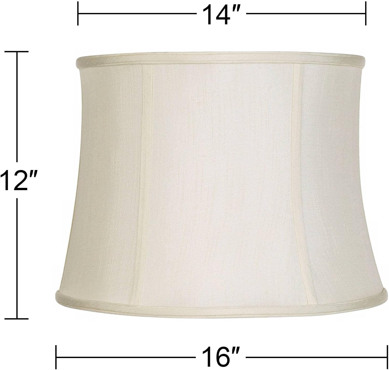 Set of 2 Creme White Large Drum Lamp Shade (Pre-Assembled) s 14" Top x 16" Bottom x 12" High (Spider) Replacement with Harp and Finial - Springcrest
