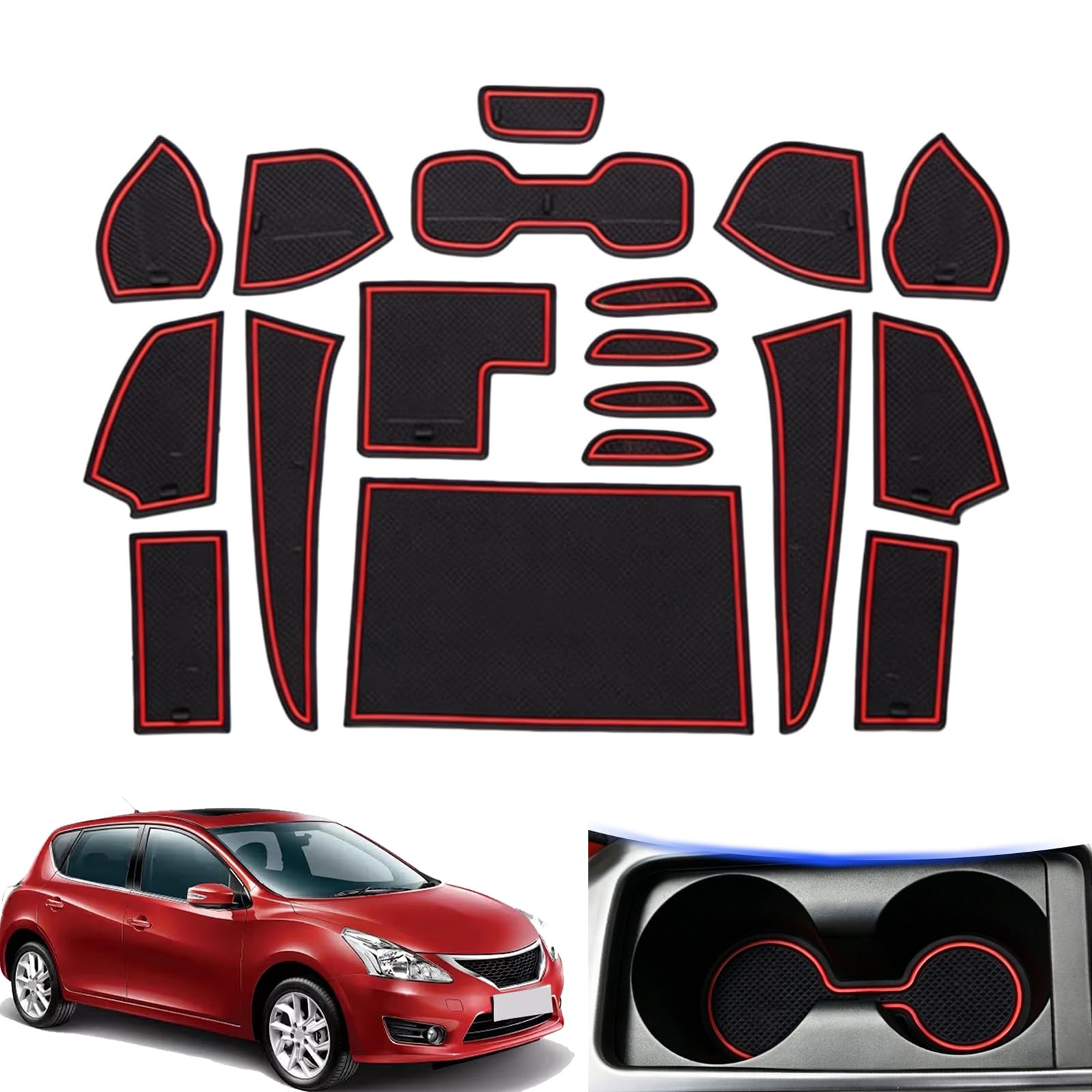 Alfombrillas de bolsillo para puerta Nissan Tiida 2016-2019 kit