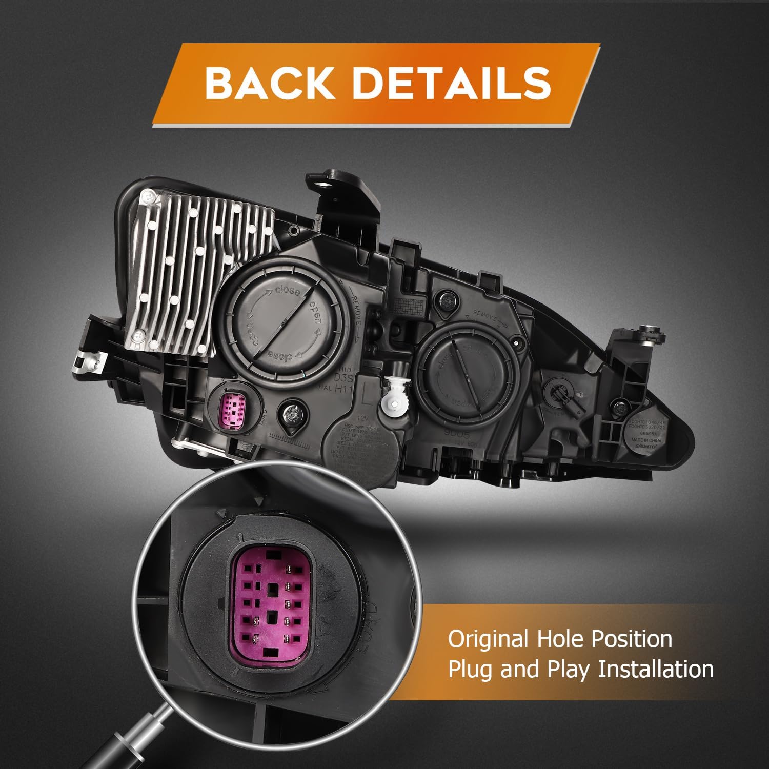 Headlight Assembly Fit 2017-2020 for Chrysler Pacifica Chrome Lamps Housing Driver and Passenger Side CH2518152 68228949AH