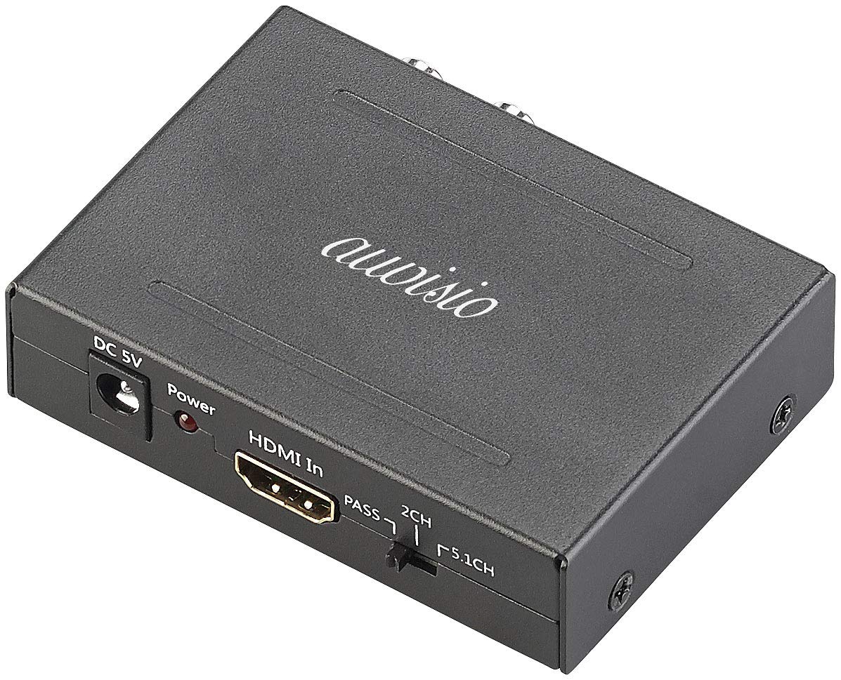 auvisio HDMI Audio Extractor: HDMI-Audio-Konverter zu TOSLINK (optisch, 5.1) und Stereo-Cinch (2.0) (5.1 Extractor, Toslink Splitter, DAC)