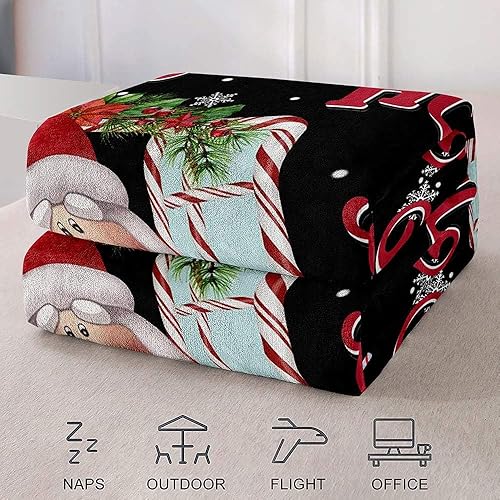 Vista 124 de LUVIVIHOME Manta de Feliz Navidad, bolas de Navidad azules doradas, manta de invierno con copos de nieve, manta individual, acogedora manta cálida