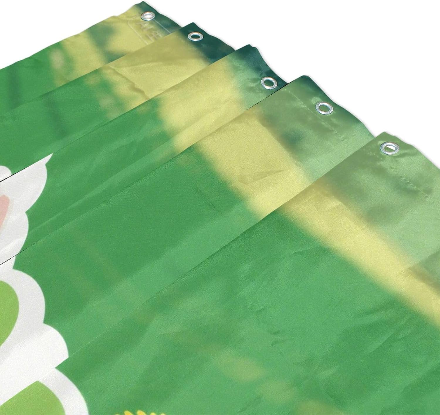 66x72 Inch Water Repellent Material Shower Curtain Modern with Hook Cartoon Cute Green Dot White Sheep Polyester Machine Washable Material Shower Curtain Liners for Bath Shower
