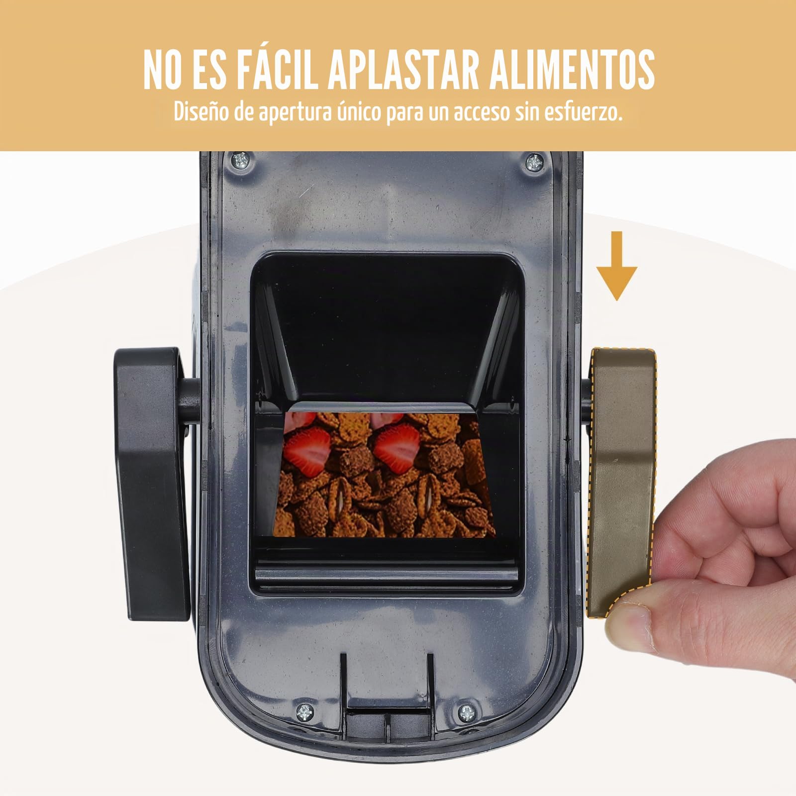 Tokokimo Dispensador Cereales, No Aplasta los Cereales al Servir, Cereal Dispenser de 3,2 L y Dispensador de Cornflakes, ideal Para Dulces, Frutos Secos, Alubias, Granola (Negro, Pack de 1)