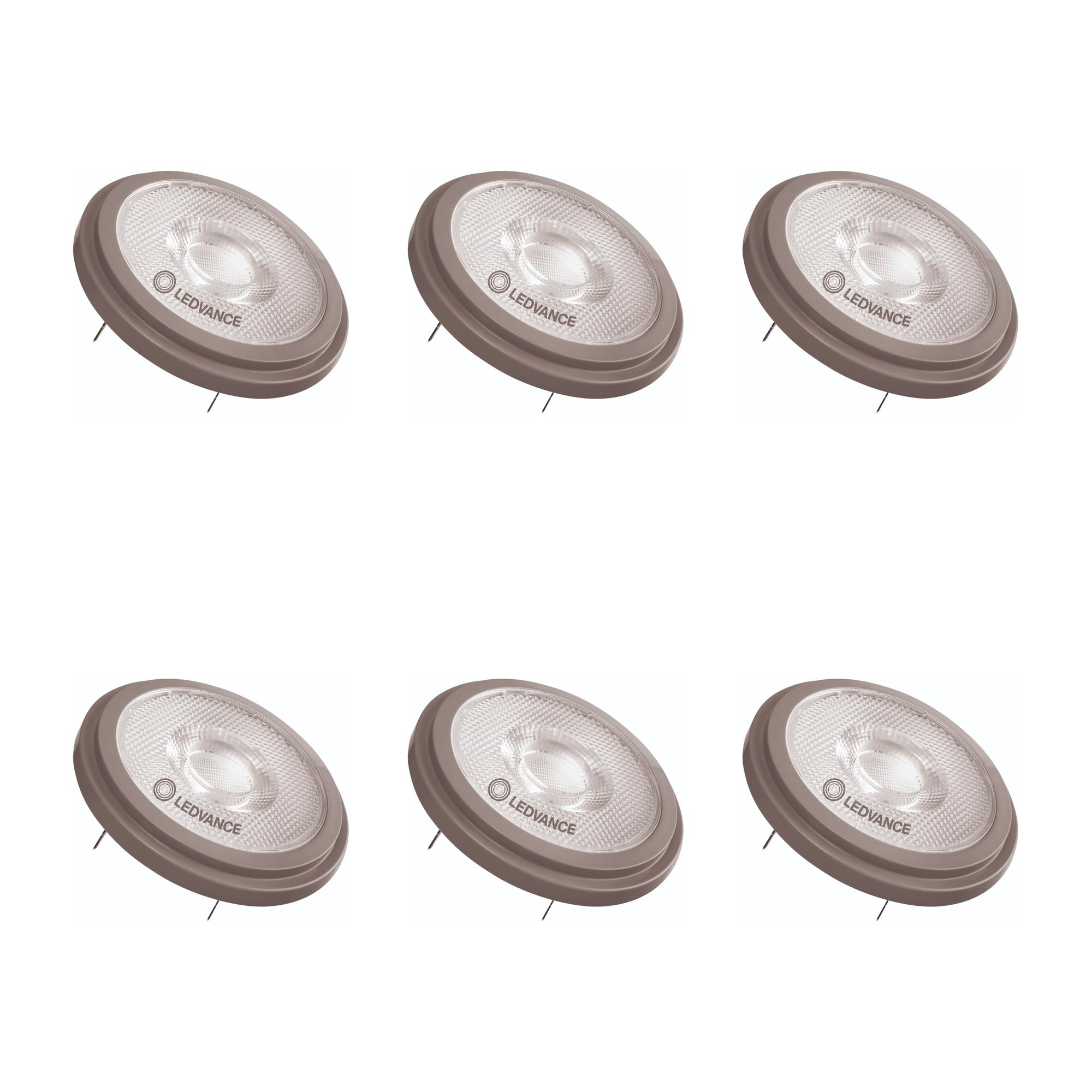 LEDVANCE 6x LED AR111 Spot, Warmweiß 3000K, 11,7W, G53 Sockel, 800 Lumen, 75W Halogen-Ersatz, 40° Abstrahlwinkel, Dimmbar, 12V