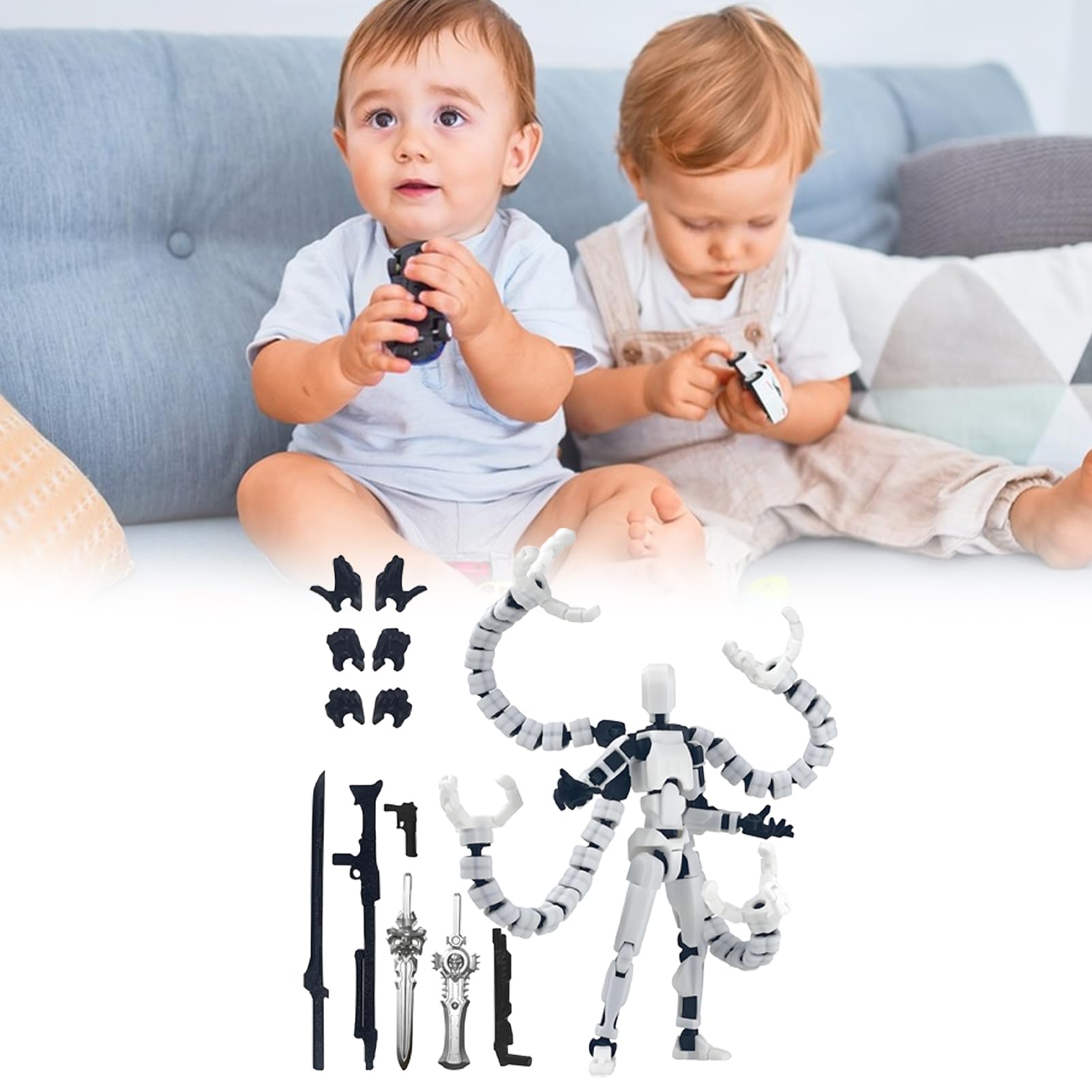 3D Printed Mannequin Toys, Action Figure Already Assembly, Multis-Jointed Movable Model With 3 Hand Types And 7 Tool Options - Image 6