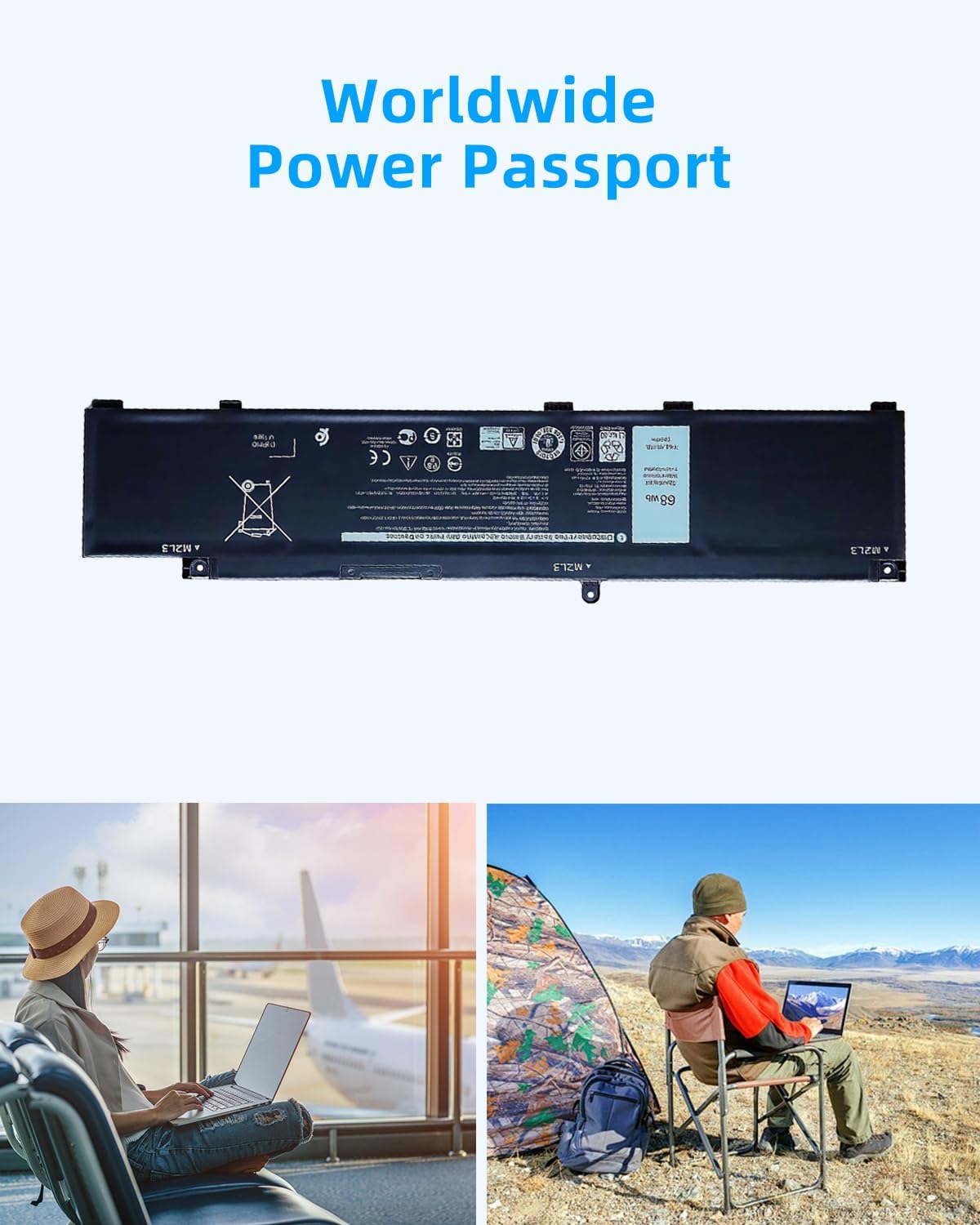 68Wh MV07R Laptop Battery Replacement for Dell G3 15 3500 3590 3700 3790 G5 15 5500 5505 SE Series Notebook 72WGV 072WGV W5W19 0W5W19 JJRRD 0JJRRD 266J9 PN1VN M4GWP 15.2V 4-Cell High Performance