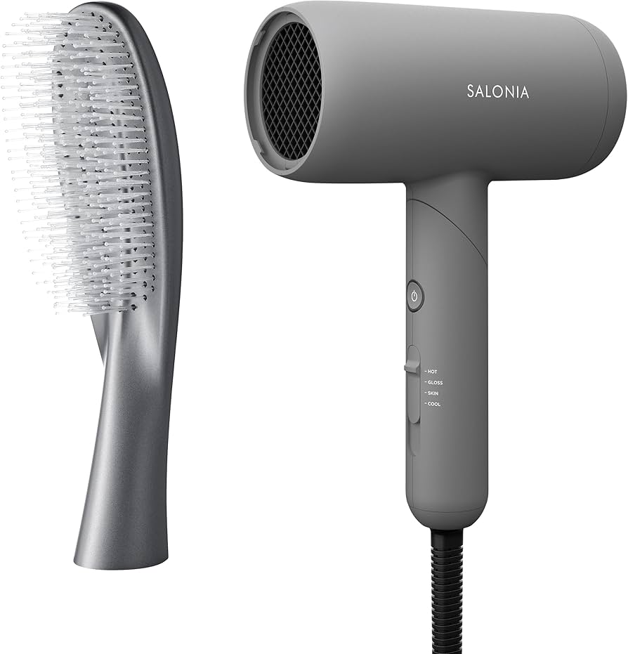 SALONIA ヘアドライヤー グレー ノズル2種付き Amazon.co.jp: SALONIA サロニア スムースシャイン ドライヤー