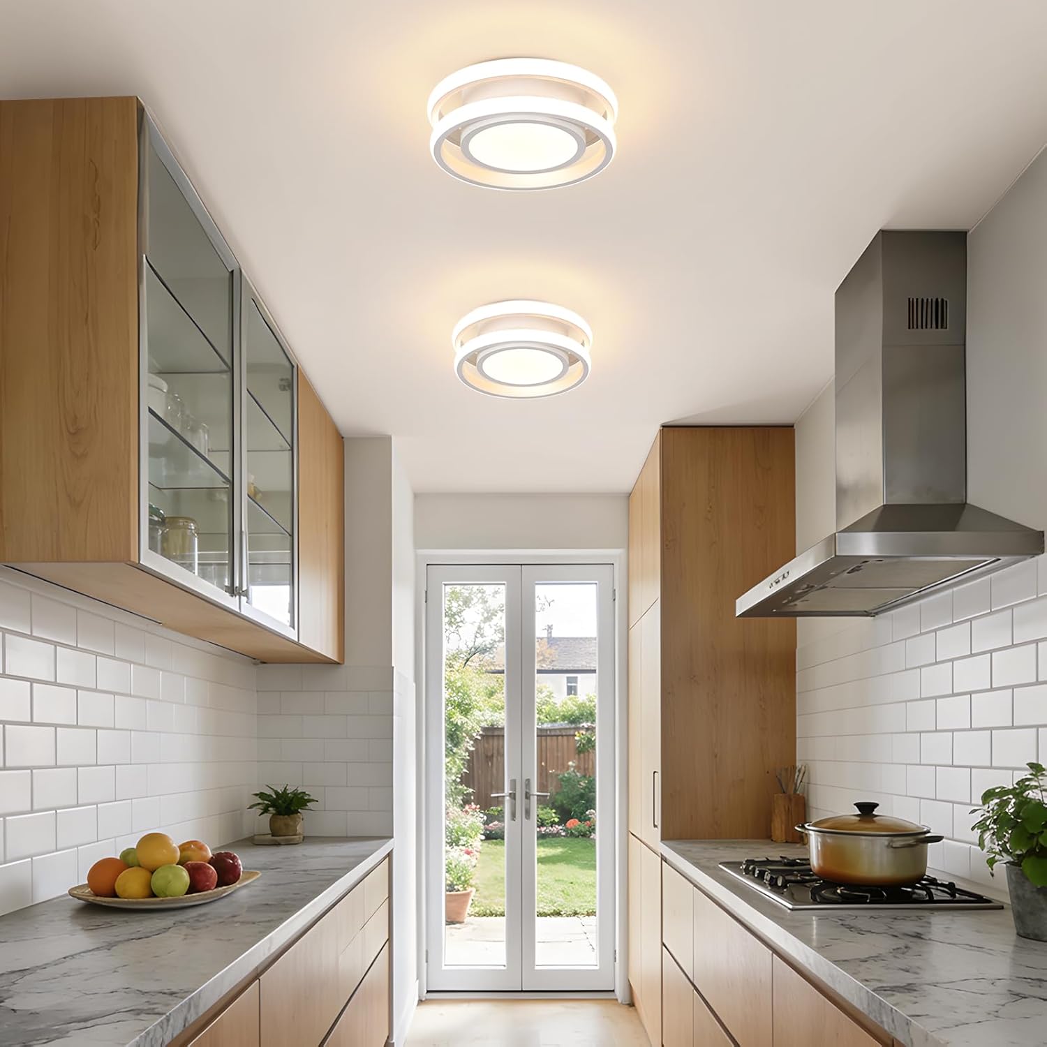 CANEOE Modern Led Ceiling Lights, Small Led Close to Ceiling Light Fixture,32W Round LED Ceiling Lamp for Bedroom Hallway Aisle Corridor Light Lighting (Warm White,3000K)