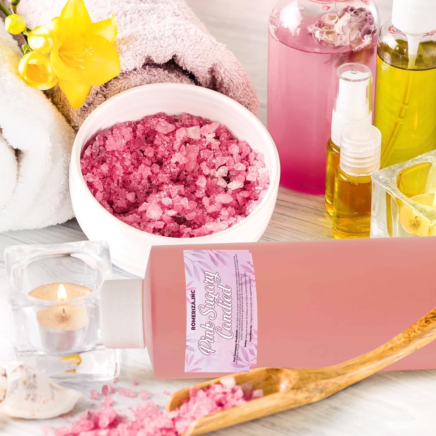 Pink Sugary Candied Fragrance 10 oz Body Oil - Luxury Perfume Scented Oil - Uncut in Plastic Bottle for Diffusers, Candle and Soap Making, DIY Projects, Aroma Spray, & Much More