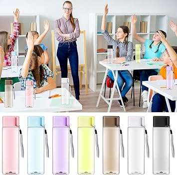 35 Pcs Water Bottle Bulk, 500 ml Plastic Sports Bottles with Handle Strap, Portable Gym Water, Large Travel Leak-proof Drinking Bottles for School, Travel, Fitness