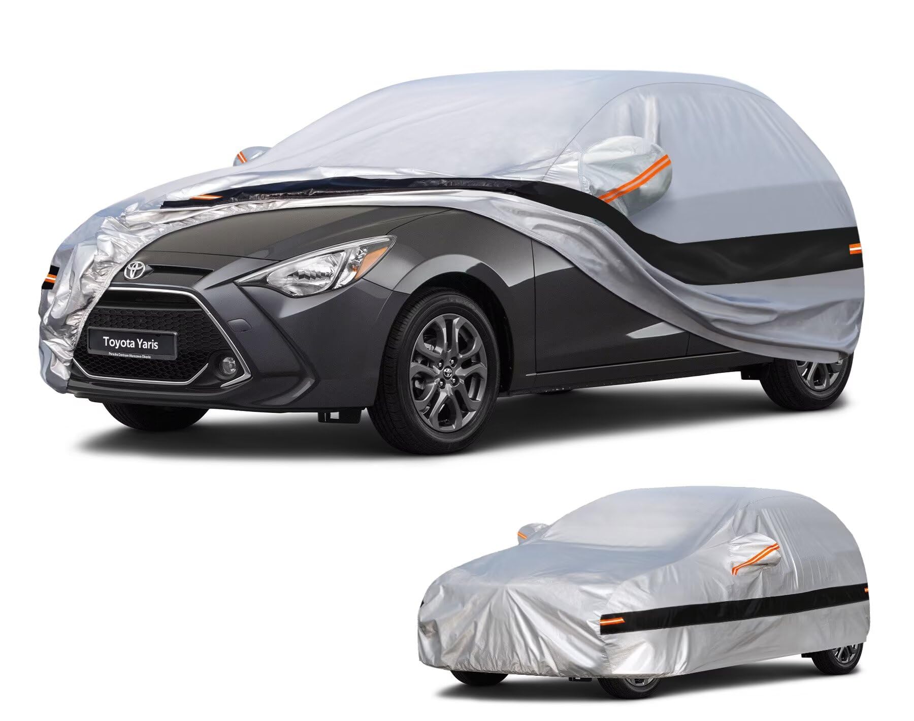 Holthly 10 strati Telo Copriauto per Toyota Yaris(2003-2025),100% copertura auto impermeabile,Telo Copri Auto per Esterno,impermeabile,protezione UV,antivento,antipolvere.
