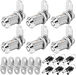 Cam Lock RV Storage Locks Keyed Alike, 1-1/8" Fits on 7/8" Max Door Thickness, RV Compartment Locks for Camper Trailer Locks with Keys(1-1/8 Inch 6Pack)