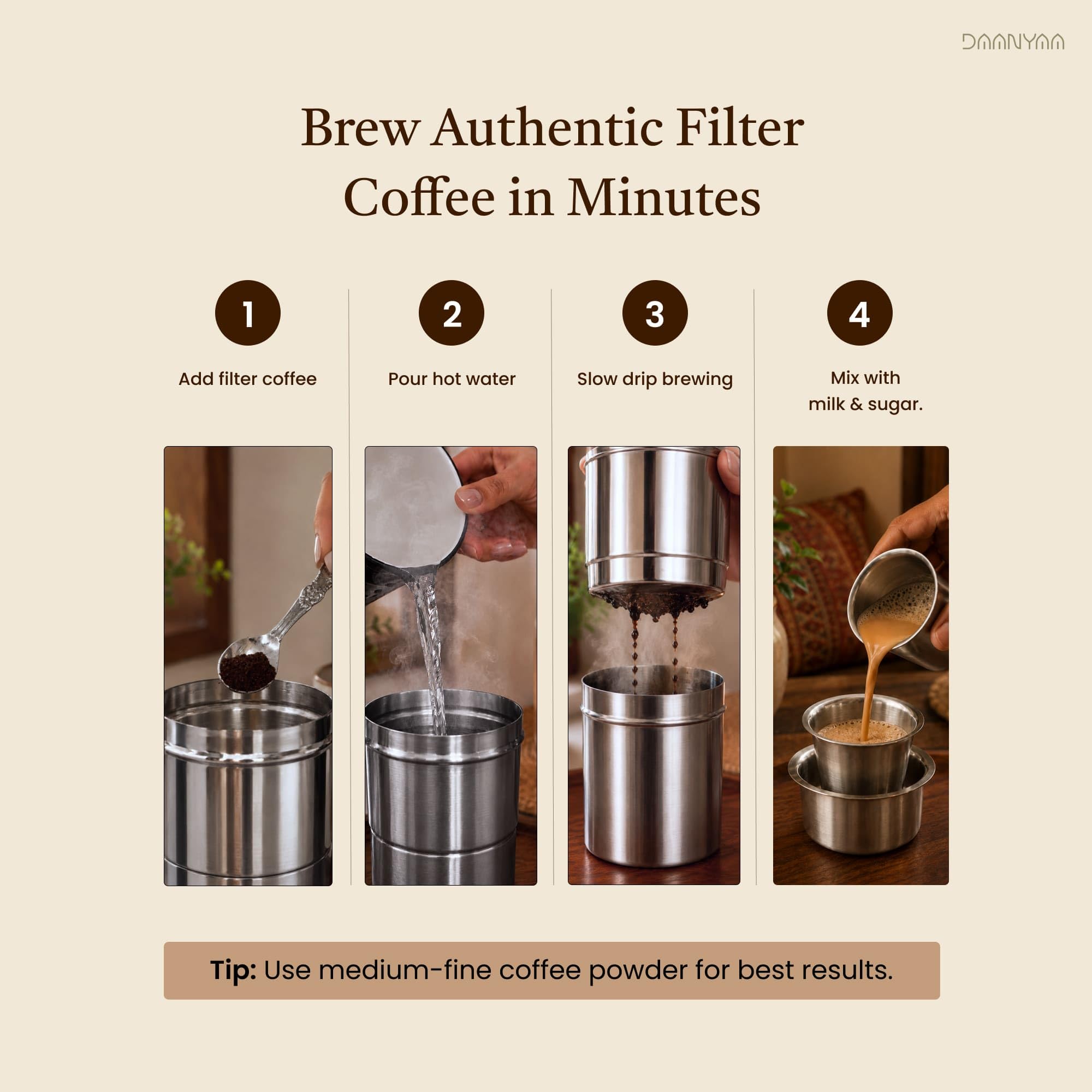 Premium Stainless Steel Coffee Filter - South Indian Brewing -7 Premium Stainless Steel Coffee Filter - South Indian Brewing -7