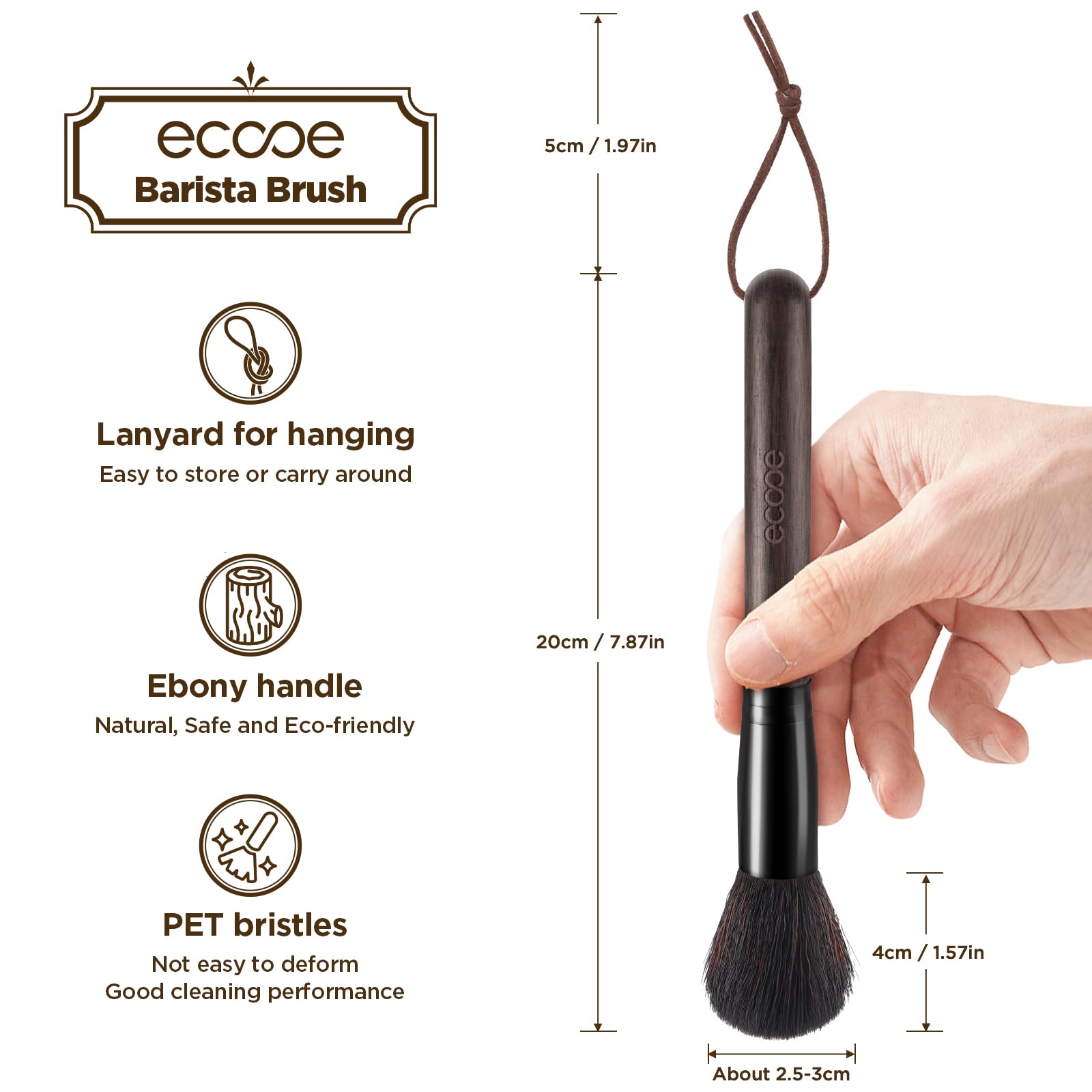 2 Stuks Barista Borstel Schoonmaakborstel Koffieborstel, Espresso Borstel voor Filterhouder Accessoires, Koffieborstel voor Reiniging Koffiemachine