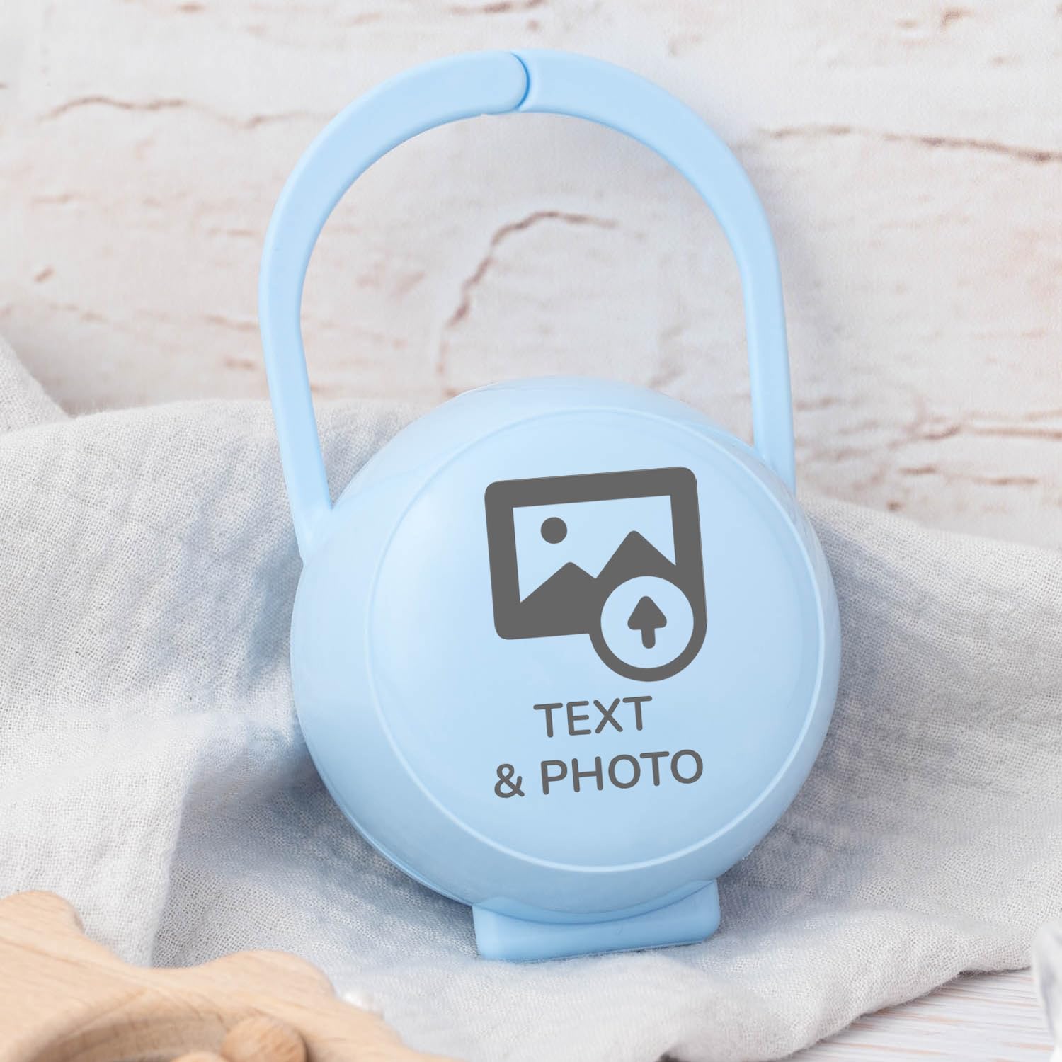 Wanapix | Porta Chupetes Bebe Personalizado | Guarda Chupetes Bebe | Fundas para Chupetes | Portachupetes Sin BPA | 100% Personalizado Azul