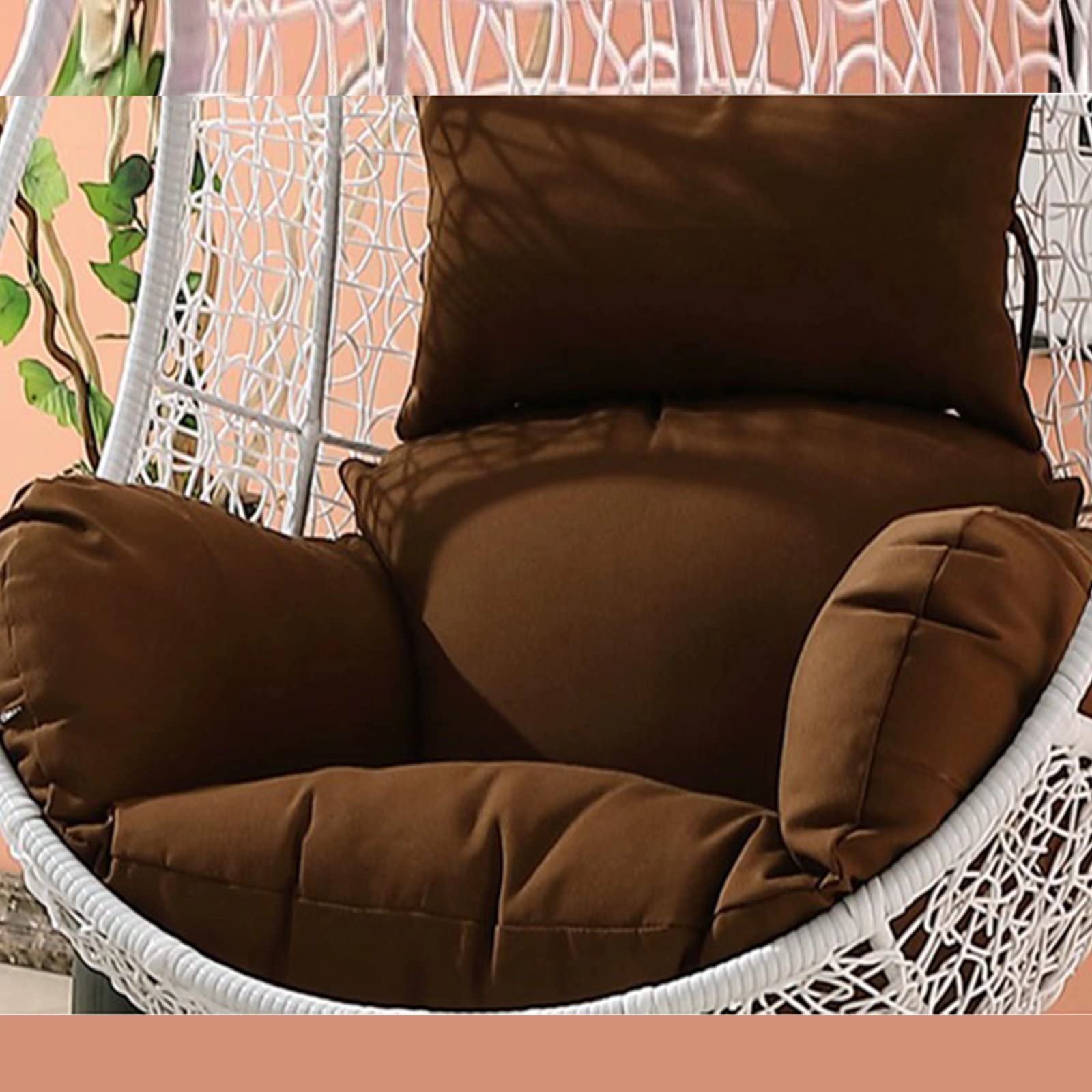 ERTsrhFD Hanging Chair Cushion Only, Swing Replacement, 8in Thick Anti-Deformation Hammock Cushions(Brown)