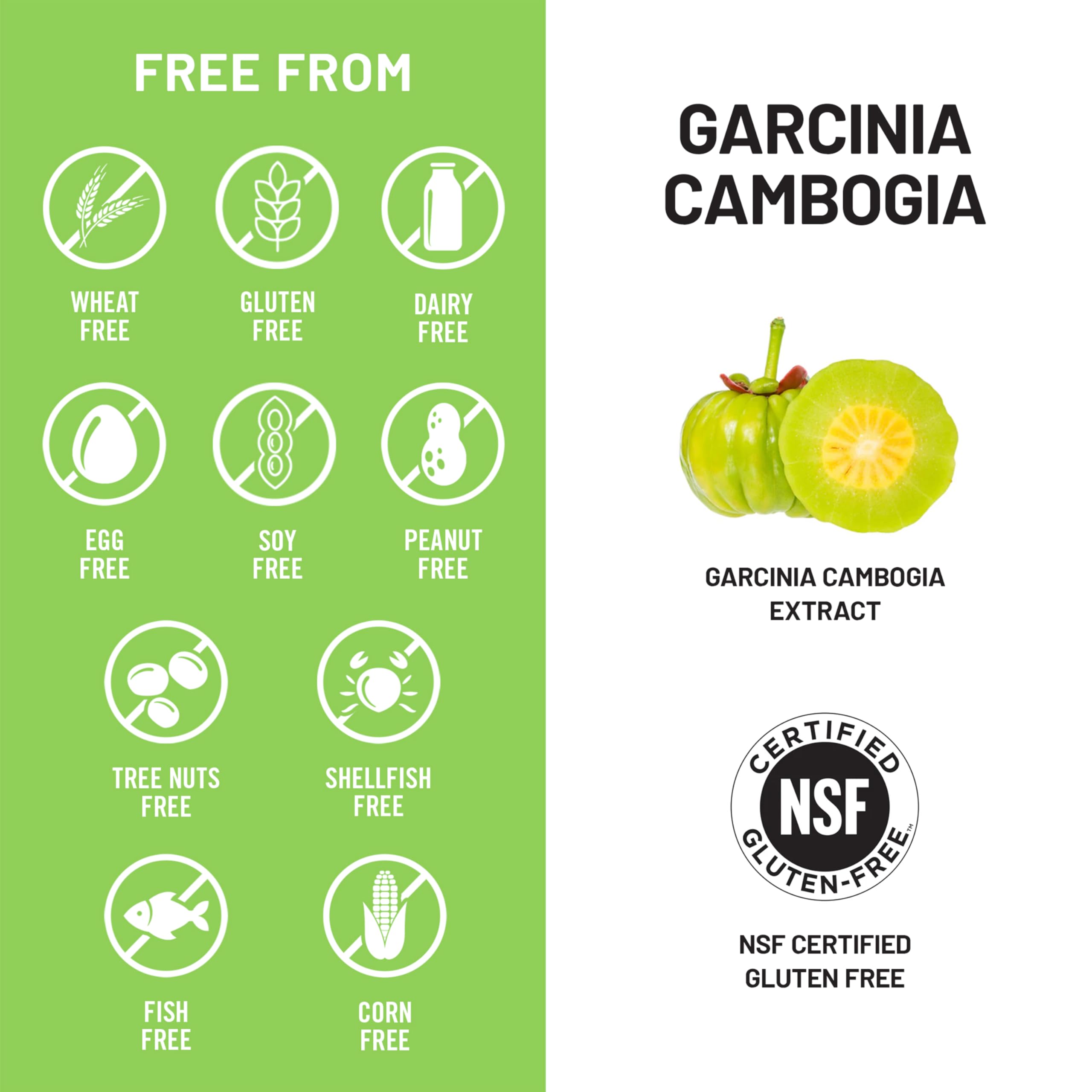 Naturewise Garcinia Cambogia - 60% HCA Concentration Extract, Natural Support for Weight Goals and Energy Levels - Vegan, Non-GMO, Gluten Free - 90 Capsules[1-3 Month Supply] — Amazon image 7
