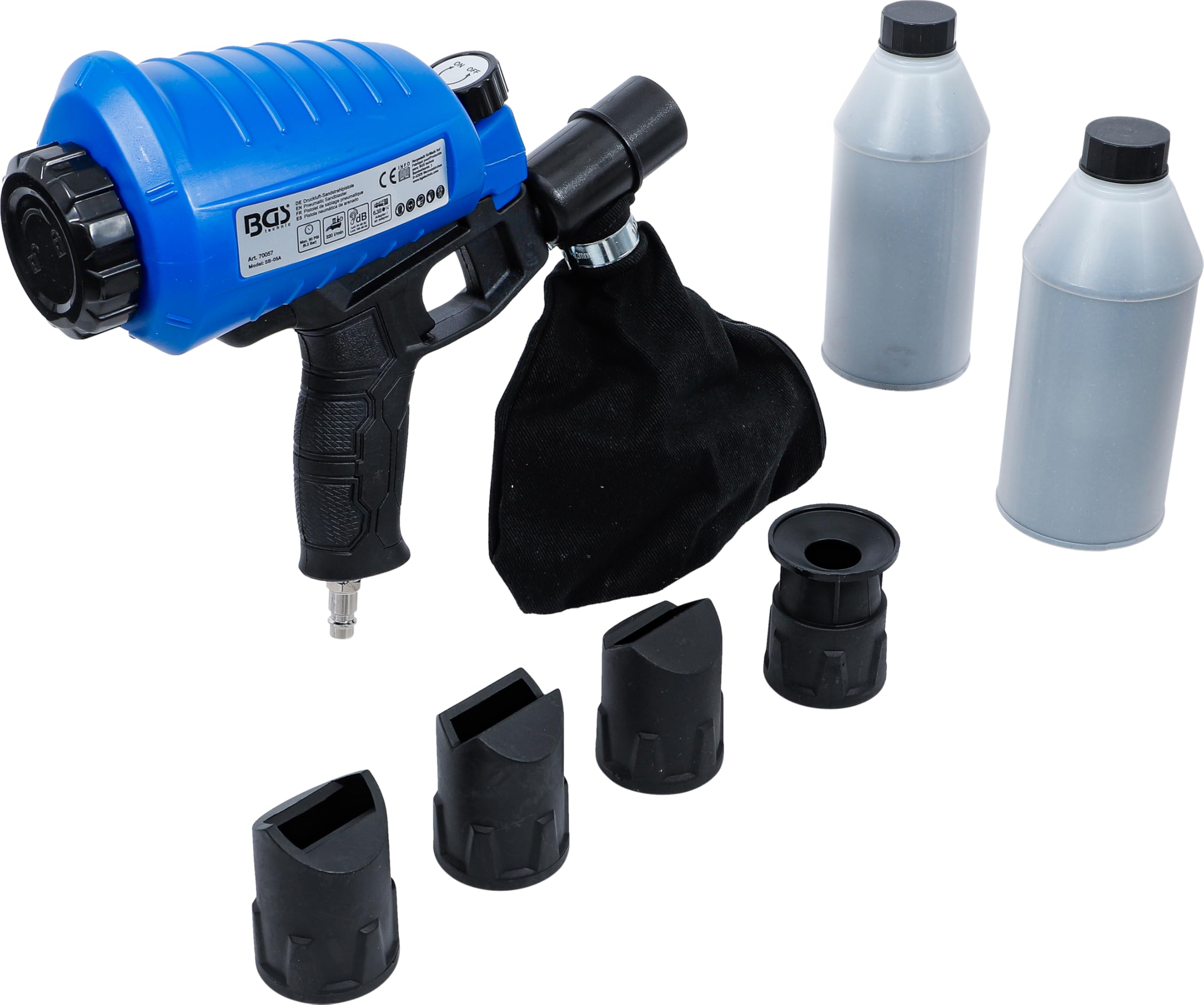 BGS 70057 | Druckluft-Sandstrahlpistole | 900 ml Tank | 3-tlg.