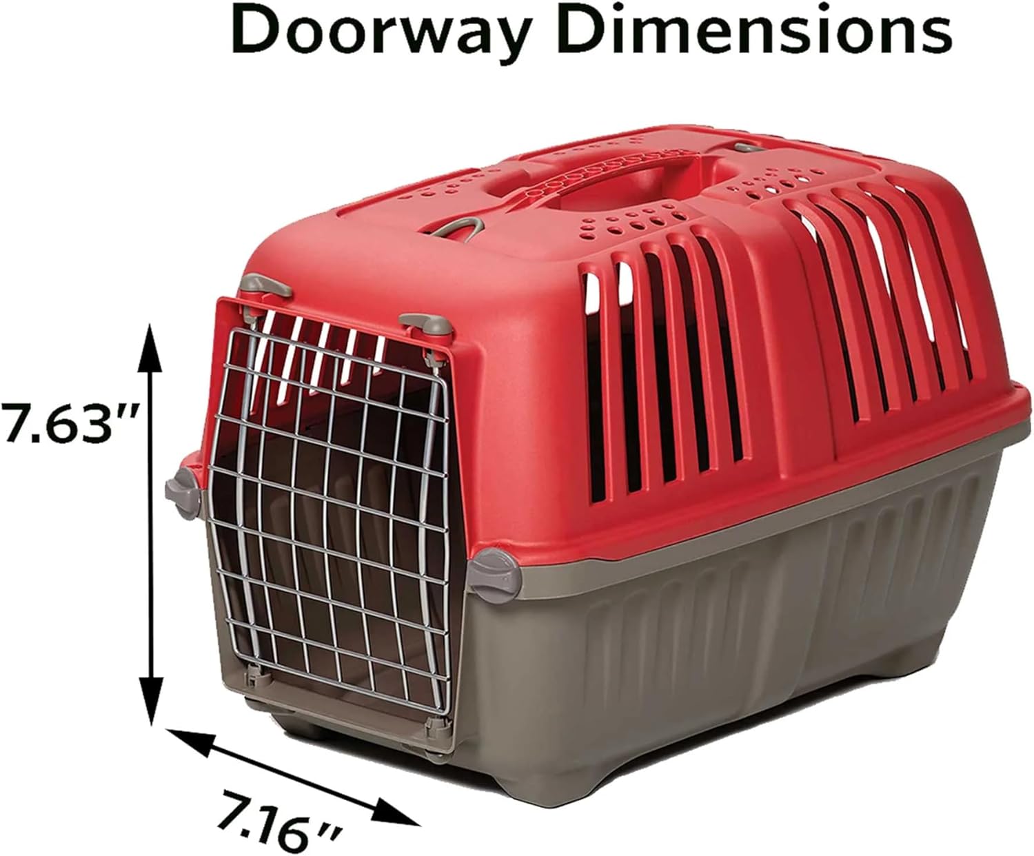 Hard-Sided Pet Carrier, 19-Inch for Small Dogs & Cats, Red, 1-Door, Durable Plastic Travel Crate for pet Store & Car Trips (Red)