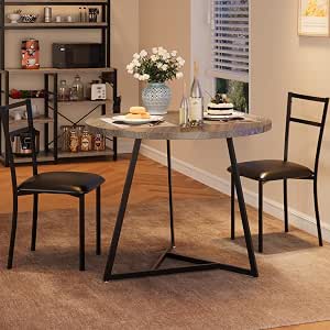 GAOMON Dining Table Set For 2 With Wine Rack - Square Kitchen Table And 2 Chairs, Rustic Brown, Perfect For Small Spaces