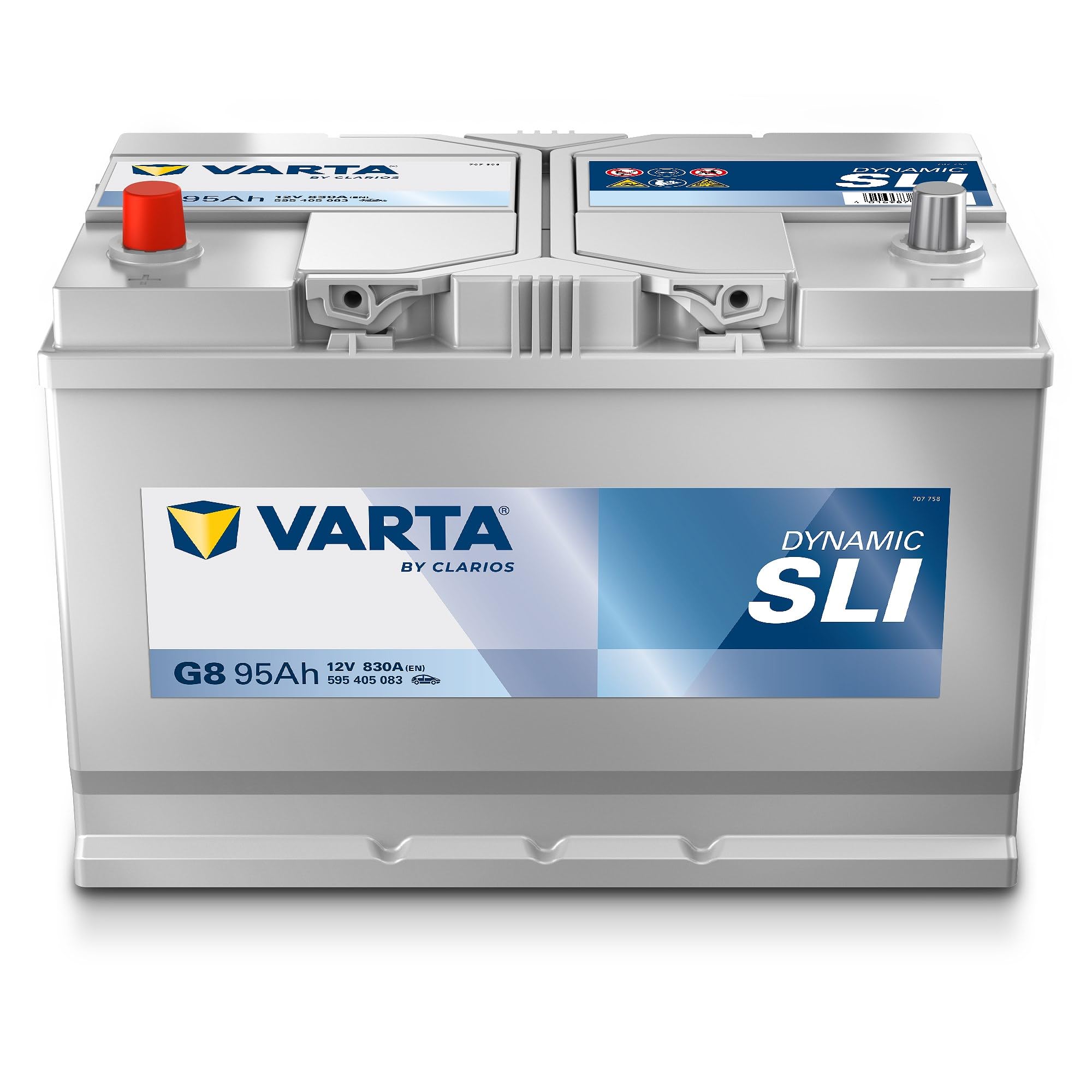 VARTA Automotive DYNAMIC SLI (G8) 12V 95Ah 830A - Batteria auto al piombo-acido per veicoli standard senza start-stop - Batteria di avviamento per fabbisogno energetico base - senza manutenzione