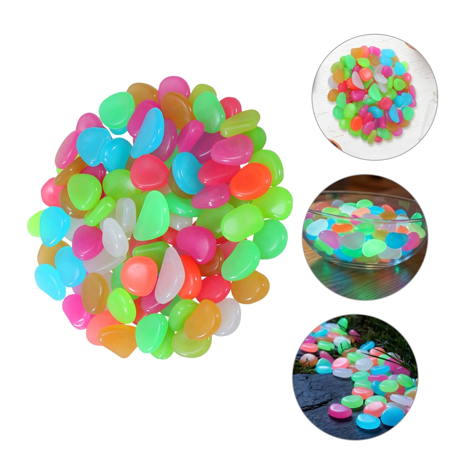 Glow in Dark Resin Pebbles 500pcs for Garden Pathways