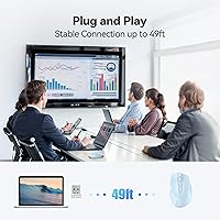 Vista 8 de TECKNET - Mouse inalámbrico y ergonómico de 2.4 GHz, mouse óptico para computadora, PC, Chromebook, Notebook, 6 botones, vida de batería de 24 azul