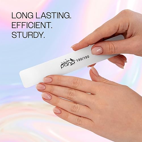 Miniatura 6 de PANA Lima de uñas Emery Jumbo de doble cara para manicura, pedicura, uñas naturales y acrílicas, color blanco (grano 180/180), paquete de 50 unidades