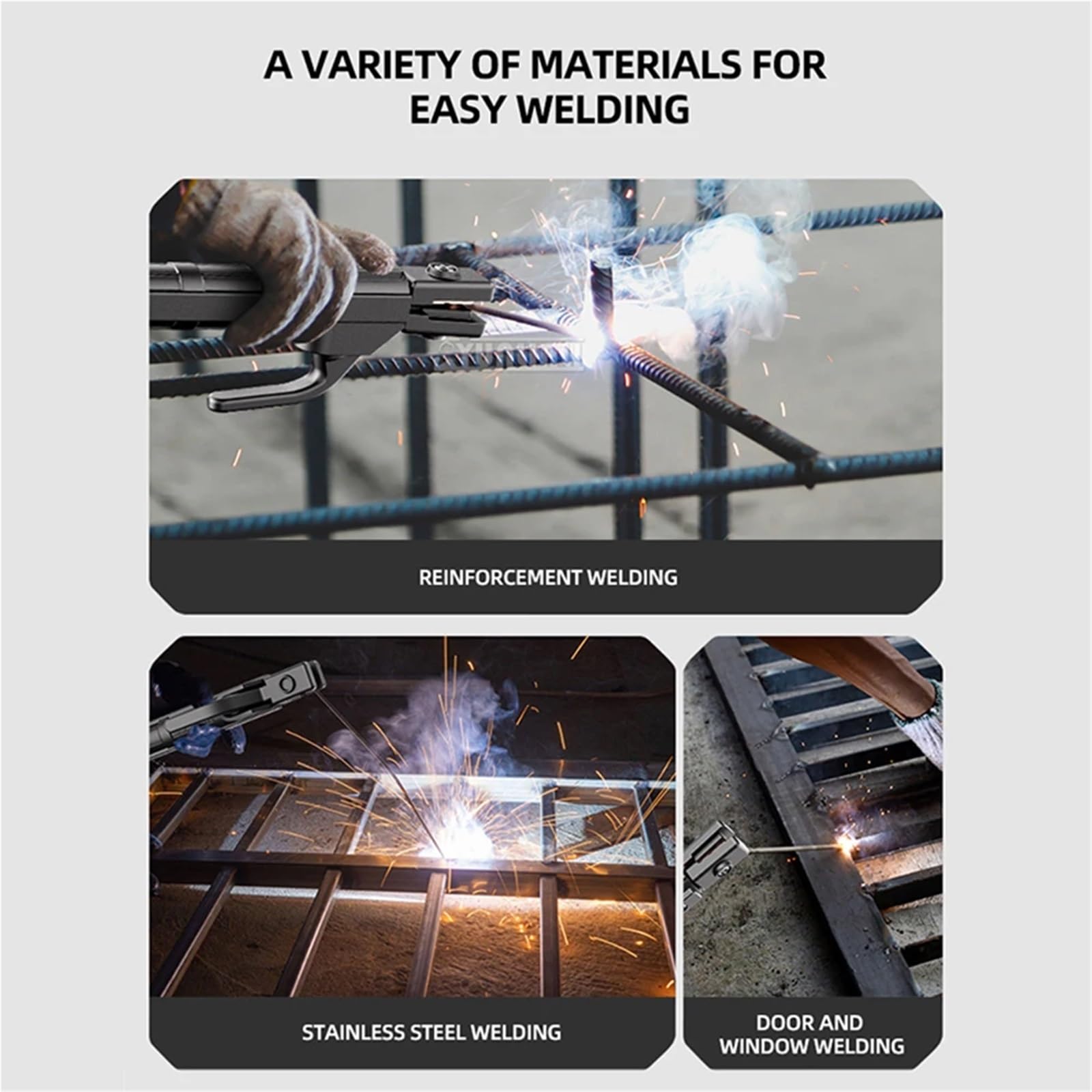 Soldadora MIG/TIG/Stick 3 en 1 sin gas: máquina de soldadura multiproceso for con núcleo fundente, protección gas y para fábrica(9-25mm)