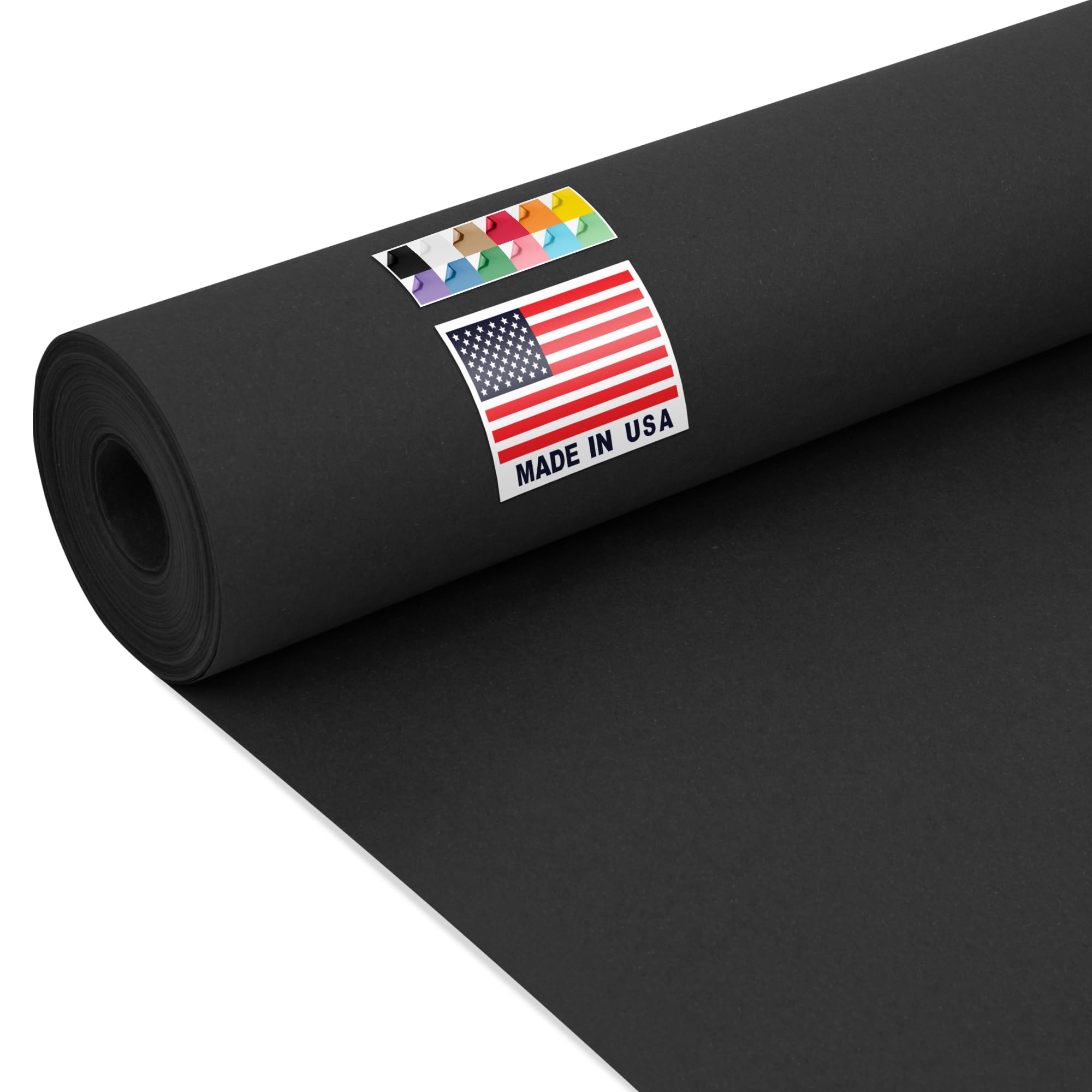 Paclord Schwarze Kraftpapierrolle, 61 x 3048 cm, 20,4 kg Dicke, Bastelpapier für Schule, farbiges Kunstpapier, Geschenkverpackung, Packpapier zum Umzug, 61 x 30,5 m