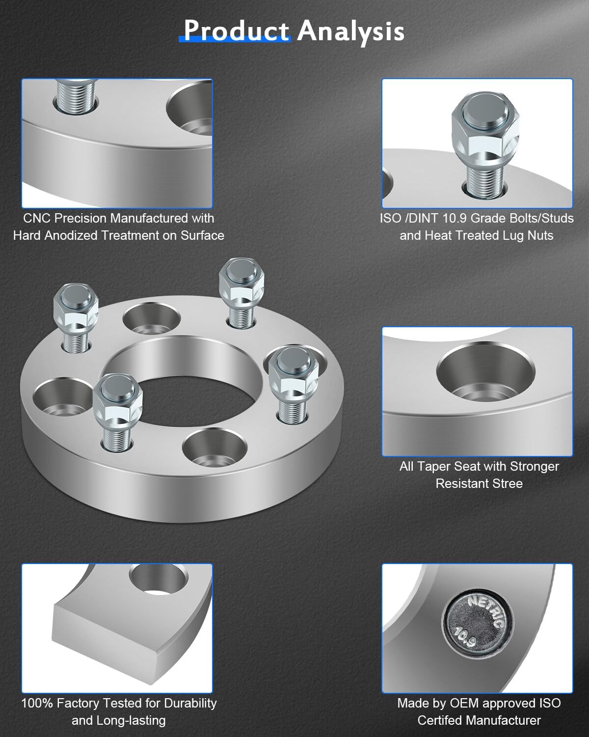 ECCPP 4PCS 1 inch Conversion Wheel Adapters 4 Lug change bolt pattern from 4x110mm to 4x115mm 12x1.5 Studs 74mm fits for Honda foreman 400 450 500 Rubicon 500 for Honda FourTrax 300