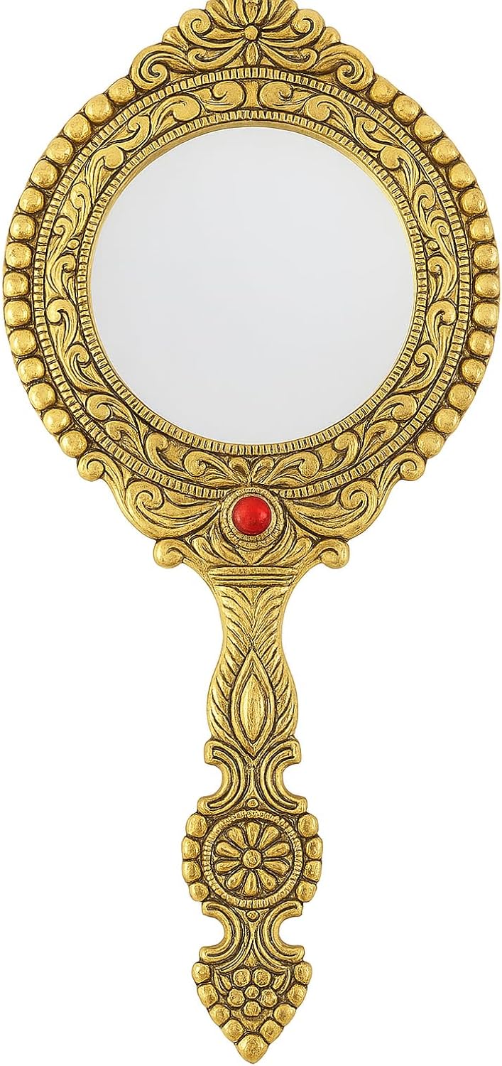 DreamKraft Handicraft Metal Decorative Mirror Antique Item - 10.6L x 7.9W inches MT-Mirror-G