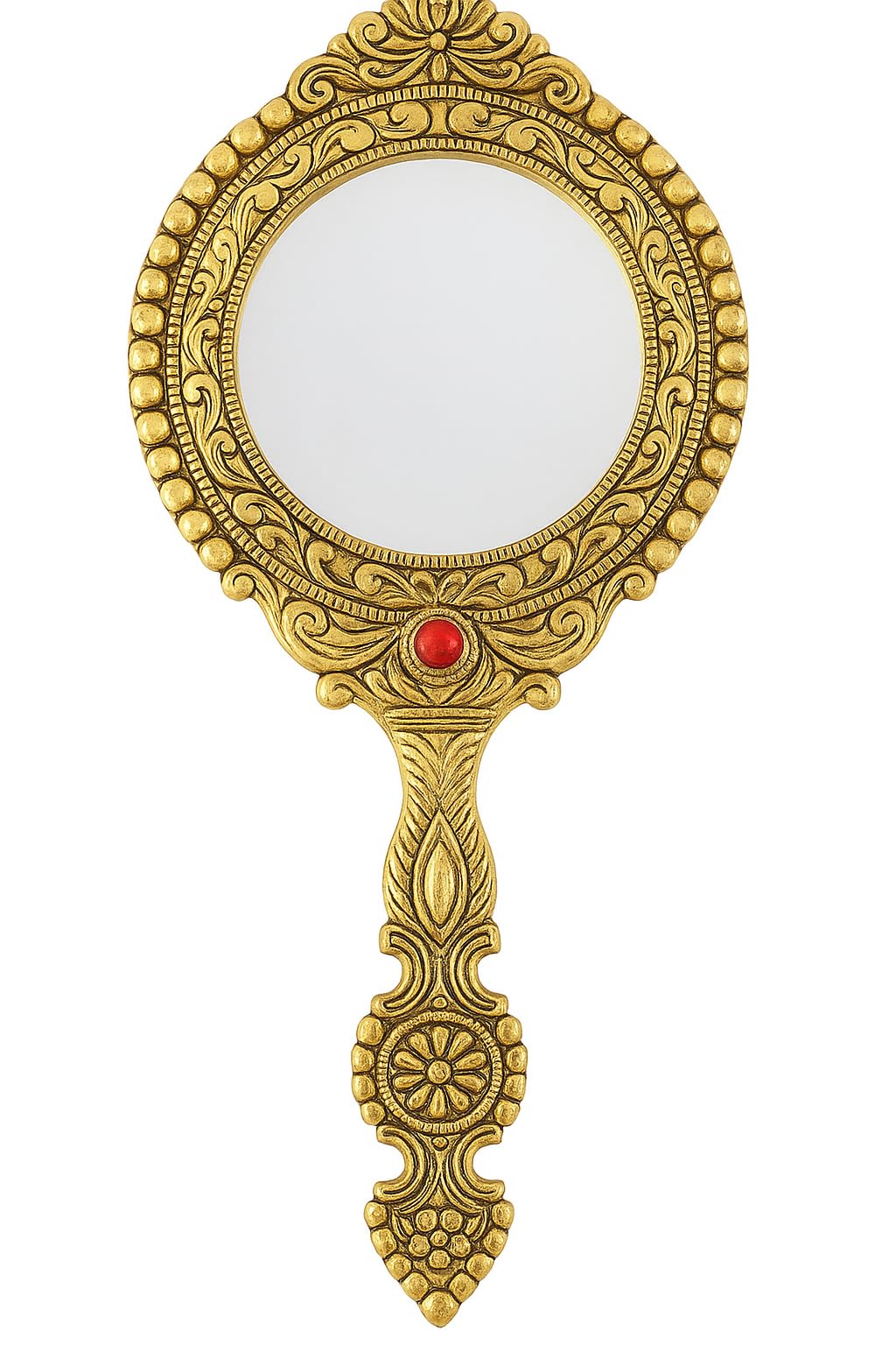 DreamKraft Handicrat Metal Decorative Mirror Antique Item for Wedding Gifts - (24 cm x 1 cm x 11 cm, Gold)-image-42