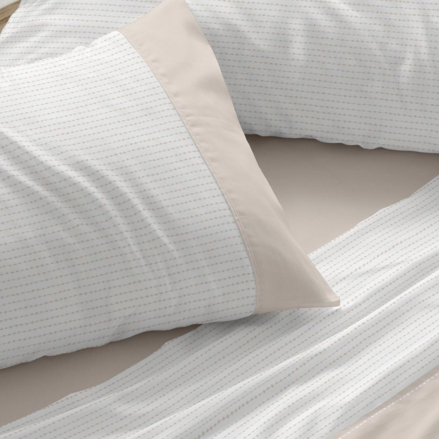 Burrito Blanco | Juego de sábanas | Cama de 135cm. (+Medidas Disponibles) | Diseño 550 | Color Arena (135x190/200cm.)