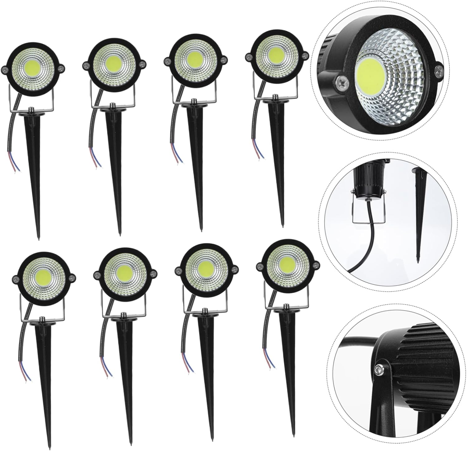 TEHAUX 10pcs Solar Powered Landscape Lights Outdoor Led Insert Lights Ground Lamps for Garden Decor Patio Pathways