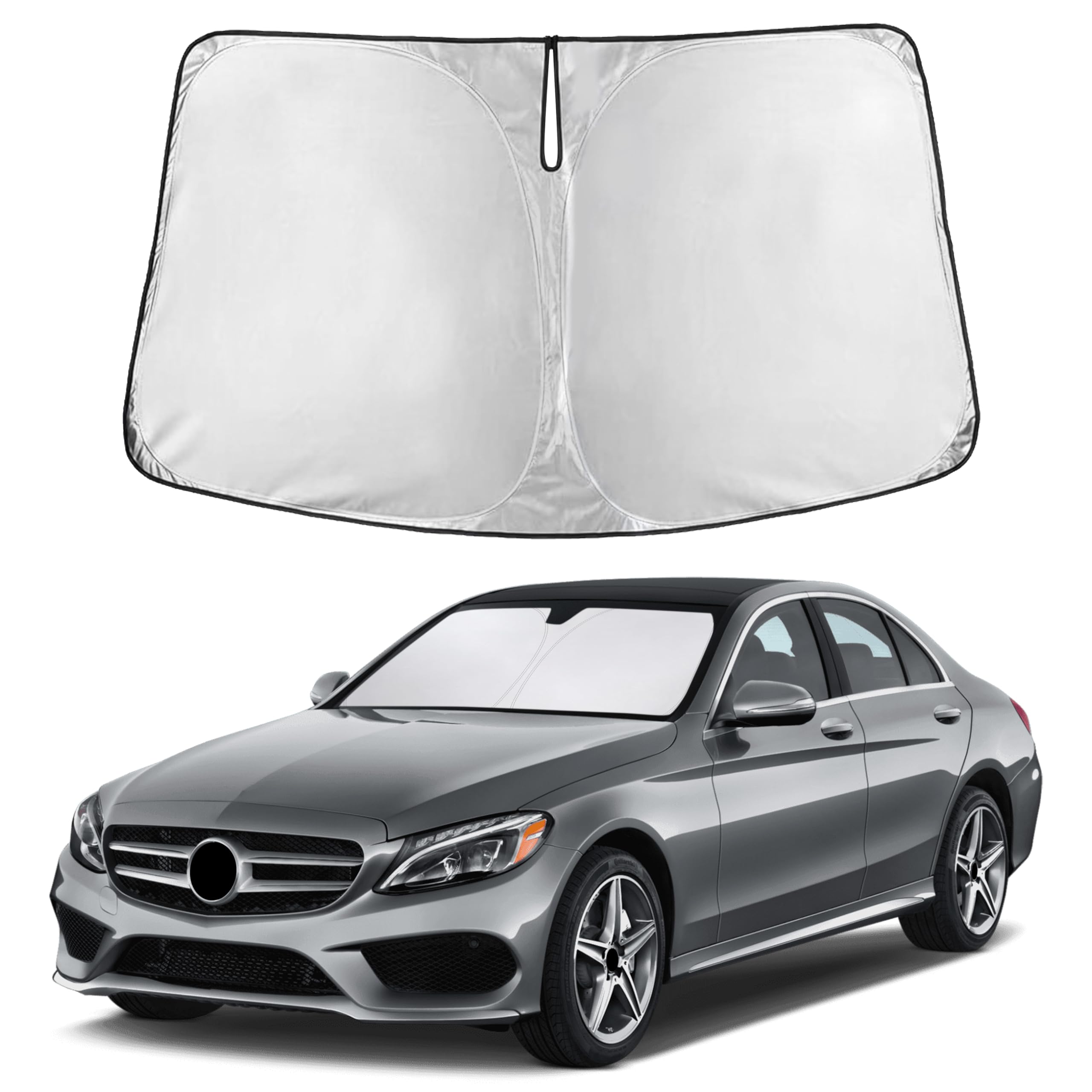 Photo 1 of EcoNour Windshield Sunshade Compatible for Mercedes-Benz GLC 2023-2024 2025 2026, Sun Visor for Front Windshield & Window Sun Shade Cover, UV Heat Blocker & Protector, Car Accessories