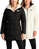 Womens Winter Jacket - Sherpa Fleece Lined Reversible Insulated Puffer Parka Winter Coats for Women with Faux Fur Hood