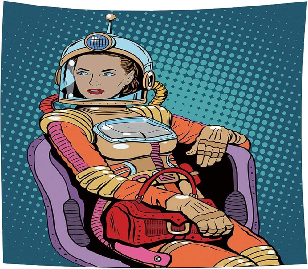Amazon.co.jp: 宇宙飛行士クリスマス・イブ タペストリー レトロな 