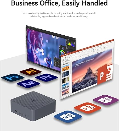 Vista 9 de Beelink EQi12 Mini PC, Intel Core i5 1235U(10C/12T, Up to 4.4GHz), 16GB DDR4 3200MHz 500GB PCle4.0 SSD, Mini Computer Dual HDMI Display 4K 60Hz/Dual