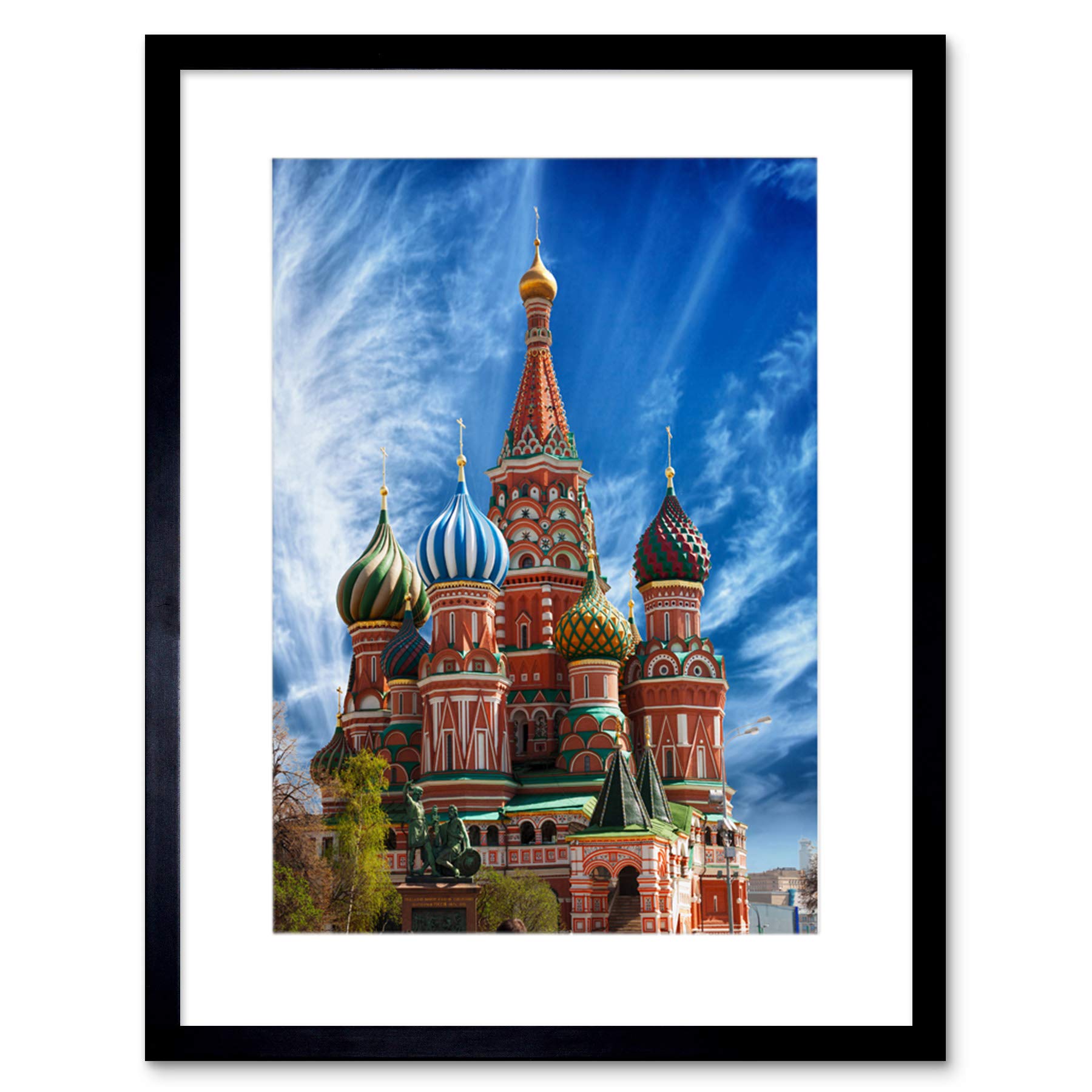 Wee Blue Coo Photo City Landmark St Basils Cathedral Red Square Moscow Framed Wall Art Print