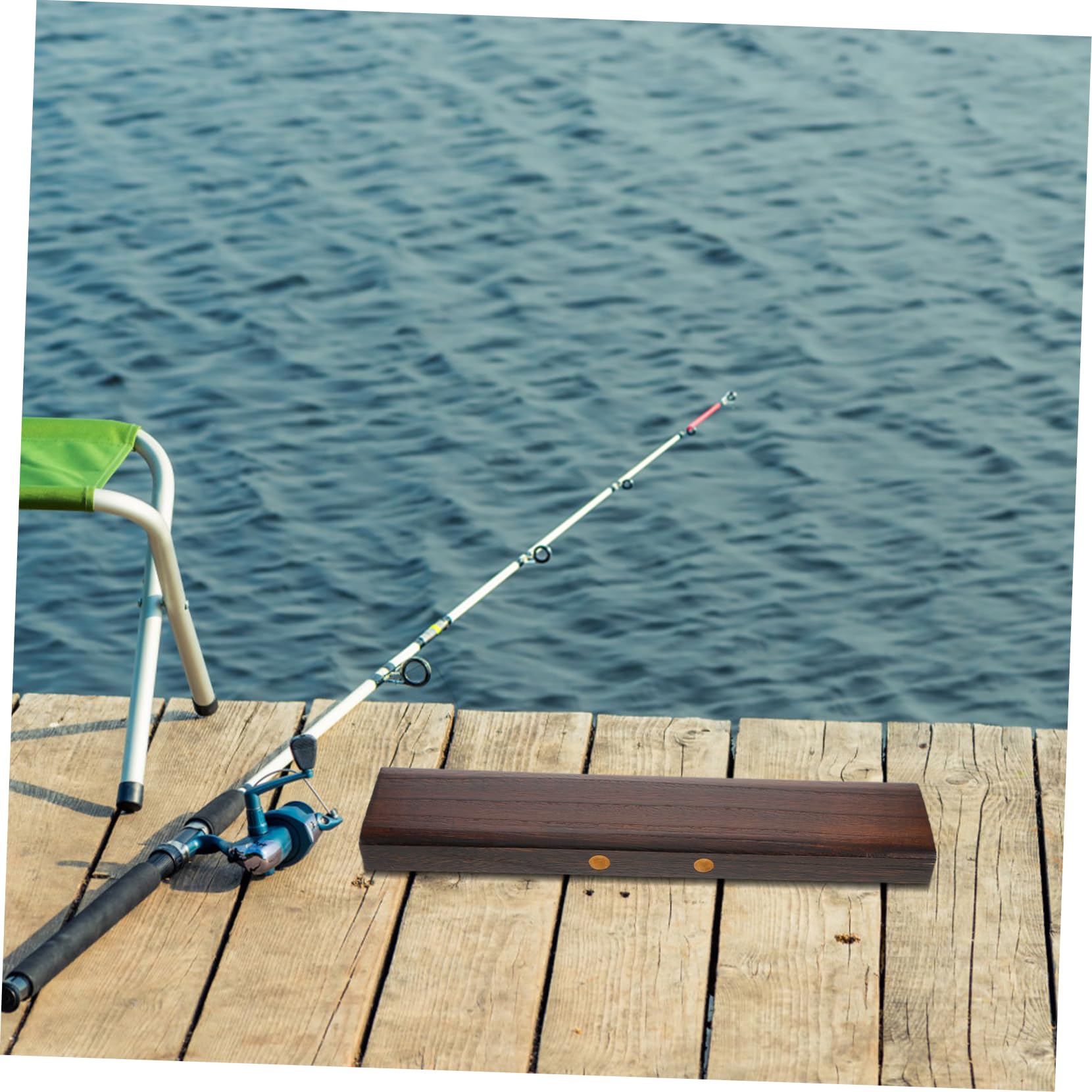 Scatola Porta Attrezzi Da Pesca Legno Massello Organizer Portatile Per Galleggianti Esche e Accessori Ampio Spazio e Protezione Per Attrezzatura Da Pesca All Aperto