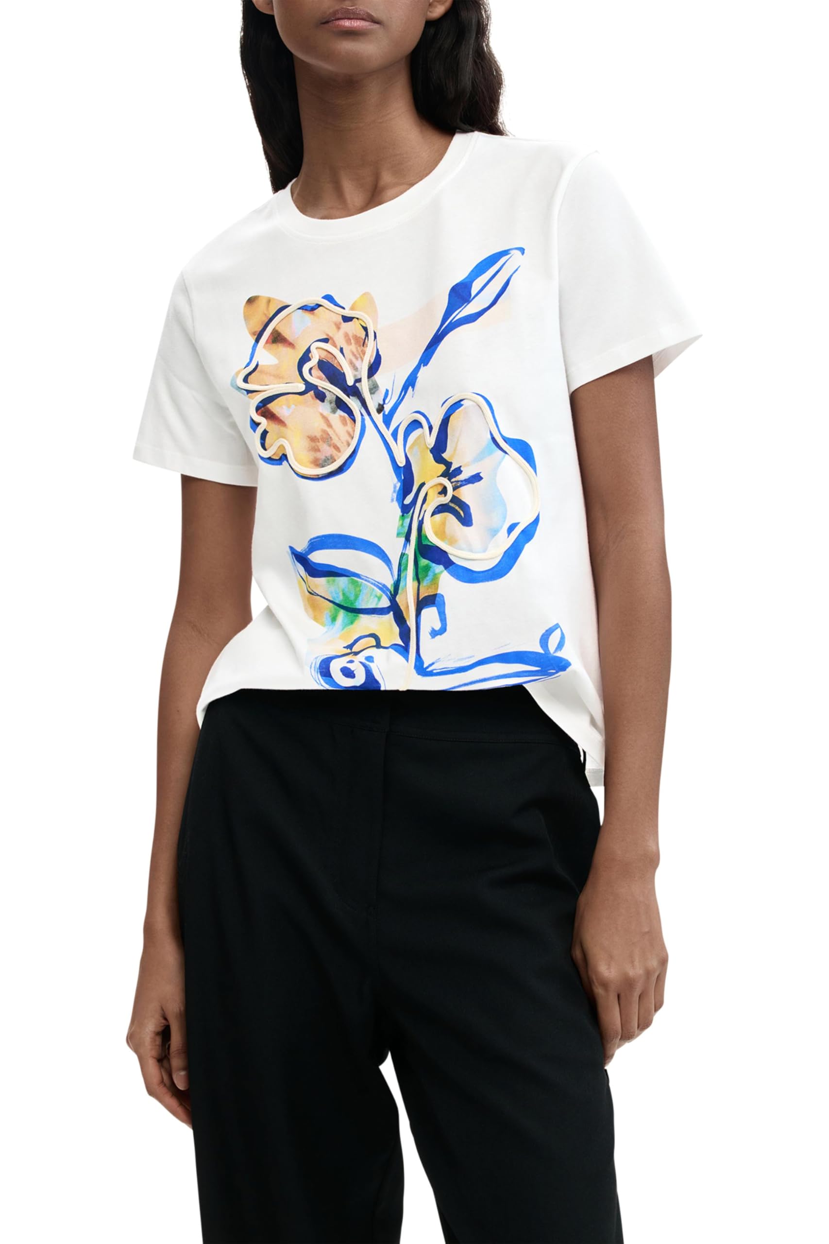 Desigual Damen Zurich T-Shirt, weiß, X-Large