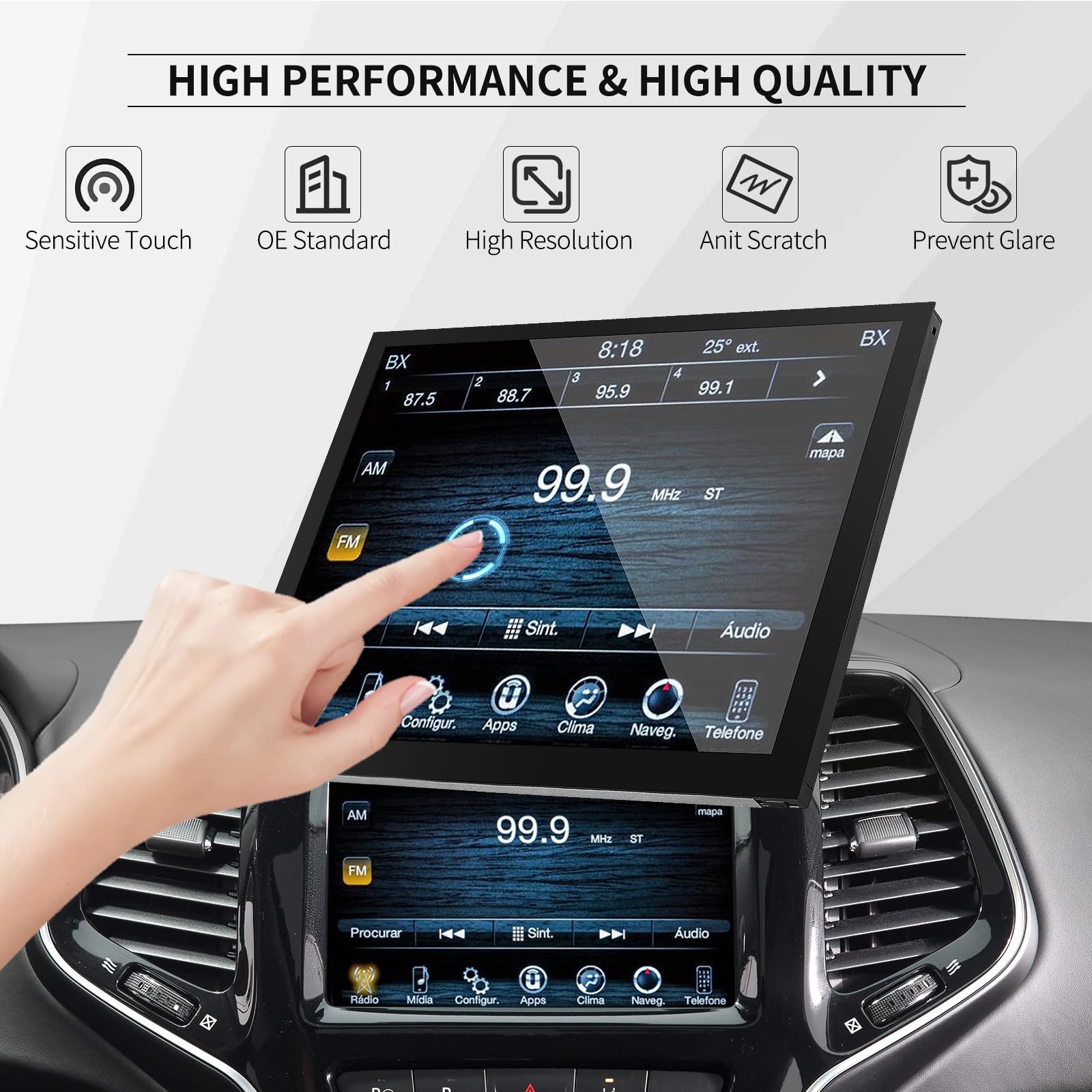 Écran Tactile LCD 8,4 Pouces Pour Jeep – Navigation Améliorée, Installation Facile, Compatible Avec Plusieurs Modèles